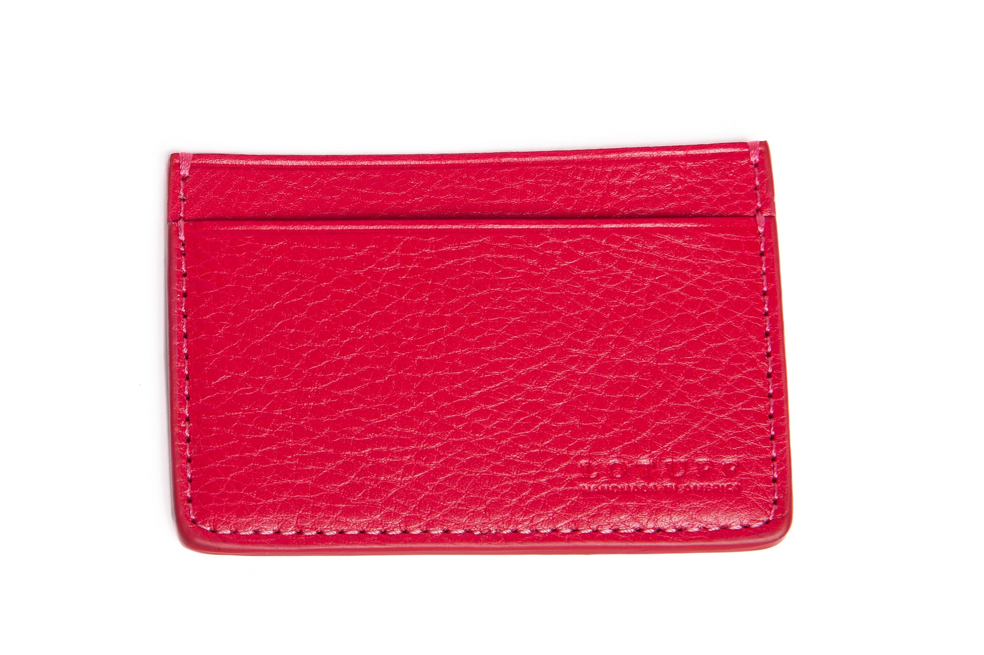 Leather Credit Card Wallet Raspberry