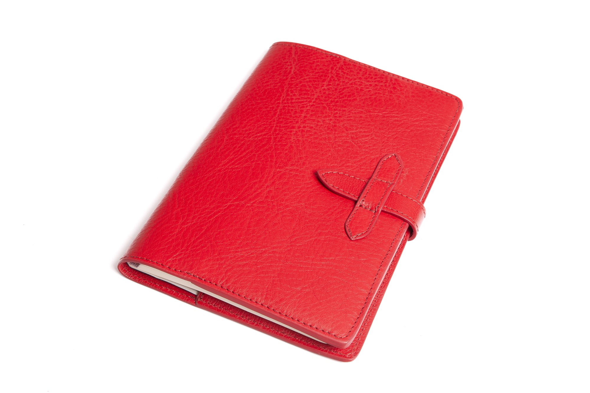 Leather Travel Journal Pop Red