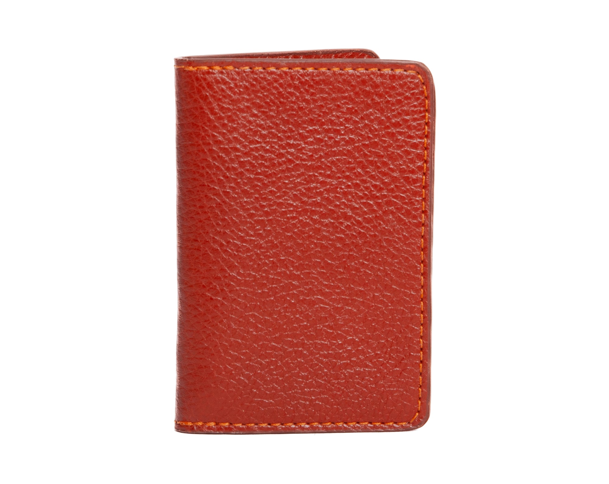 Leather Folding Card Wallet Saddle Tan