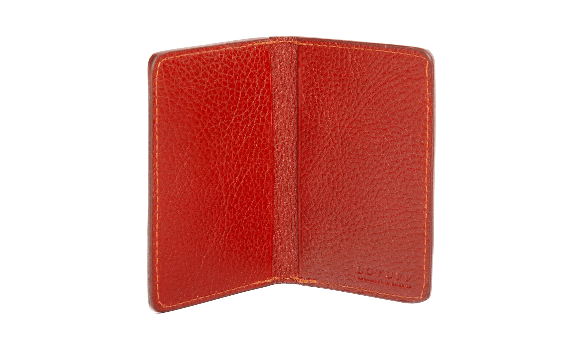 Leather Folding Card Wallet Saddle Tan