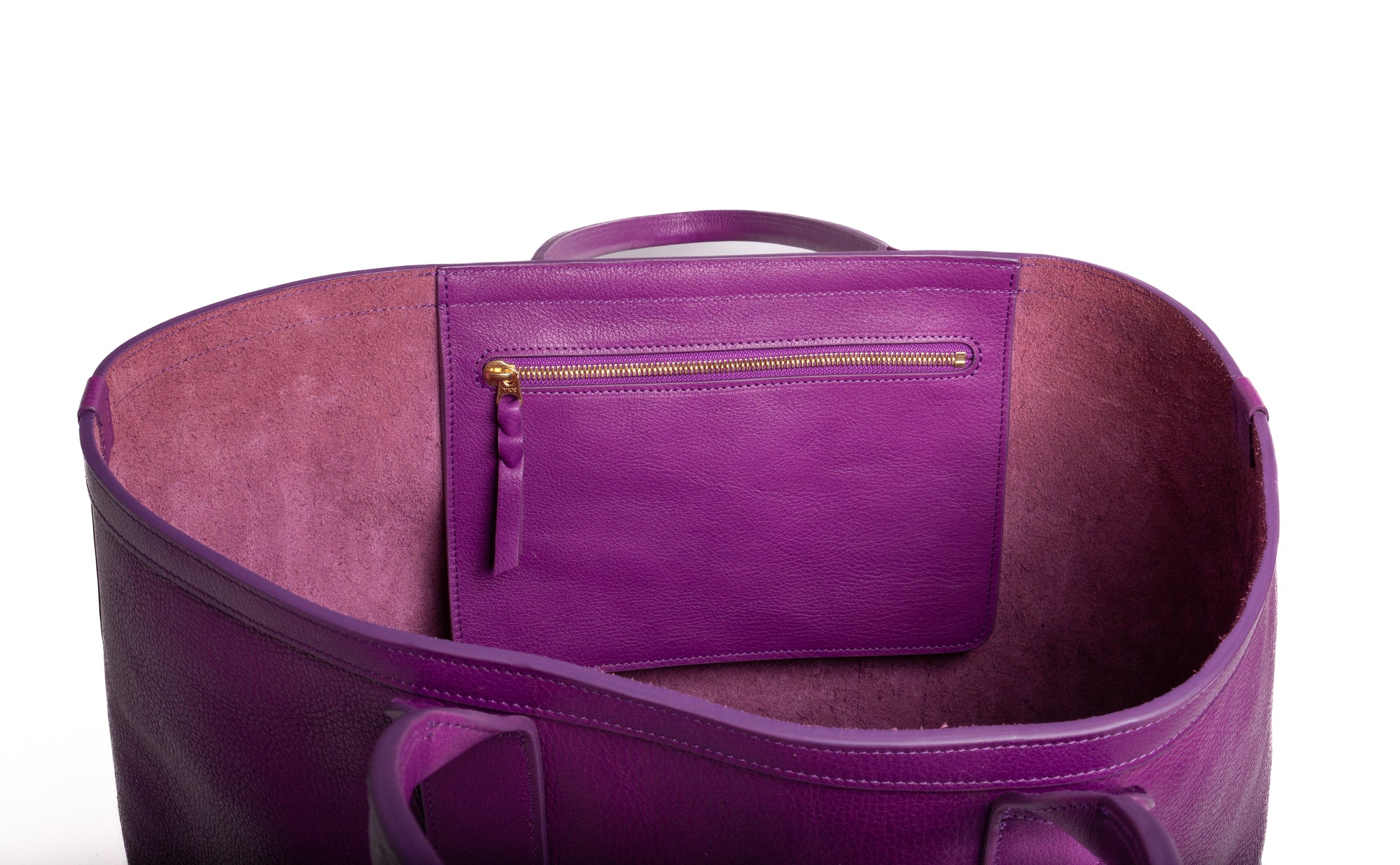 Medium Leather Tote Orchid