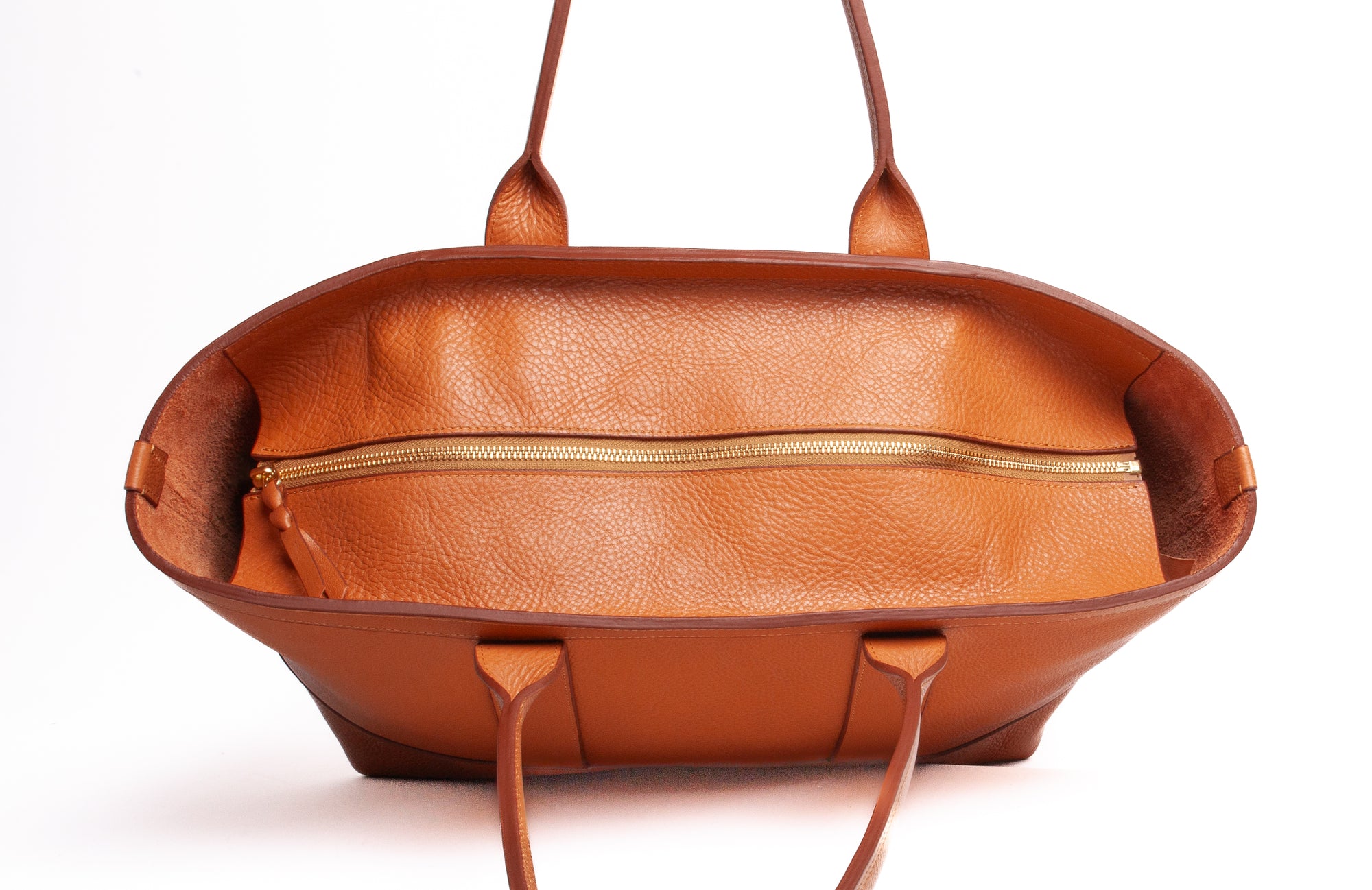 Leather tote with zipper top hotsell