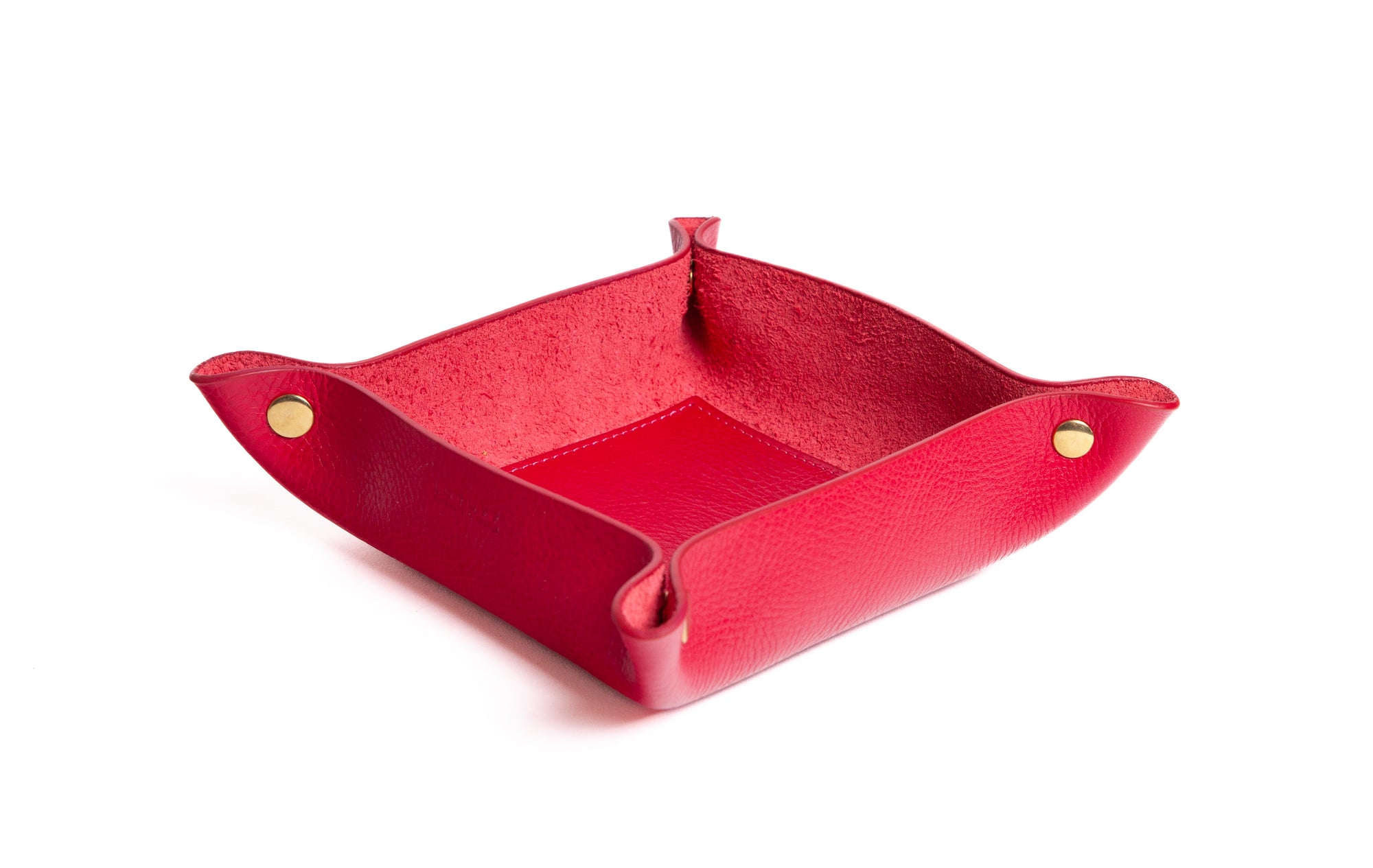 Leather Valet Tray Raspberry