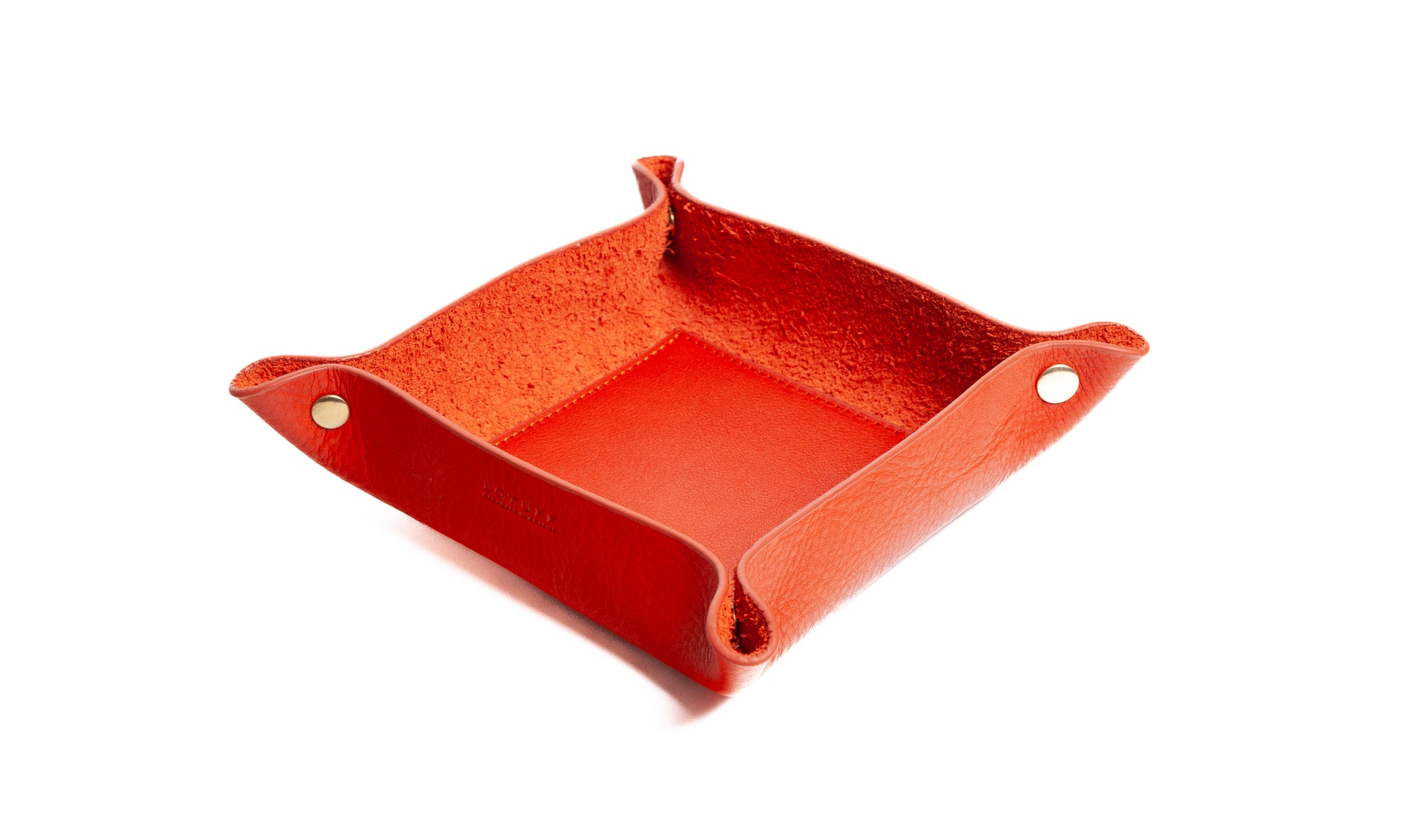 Leather Valet Tray Orange