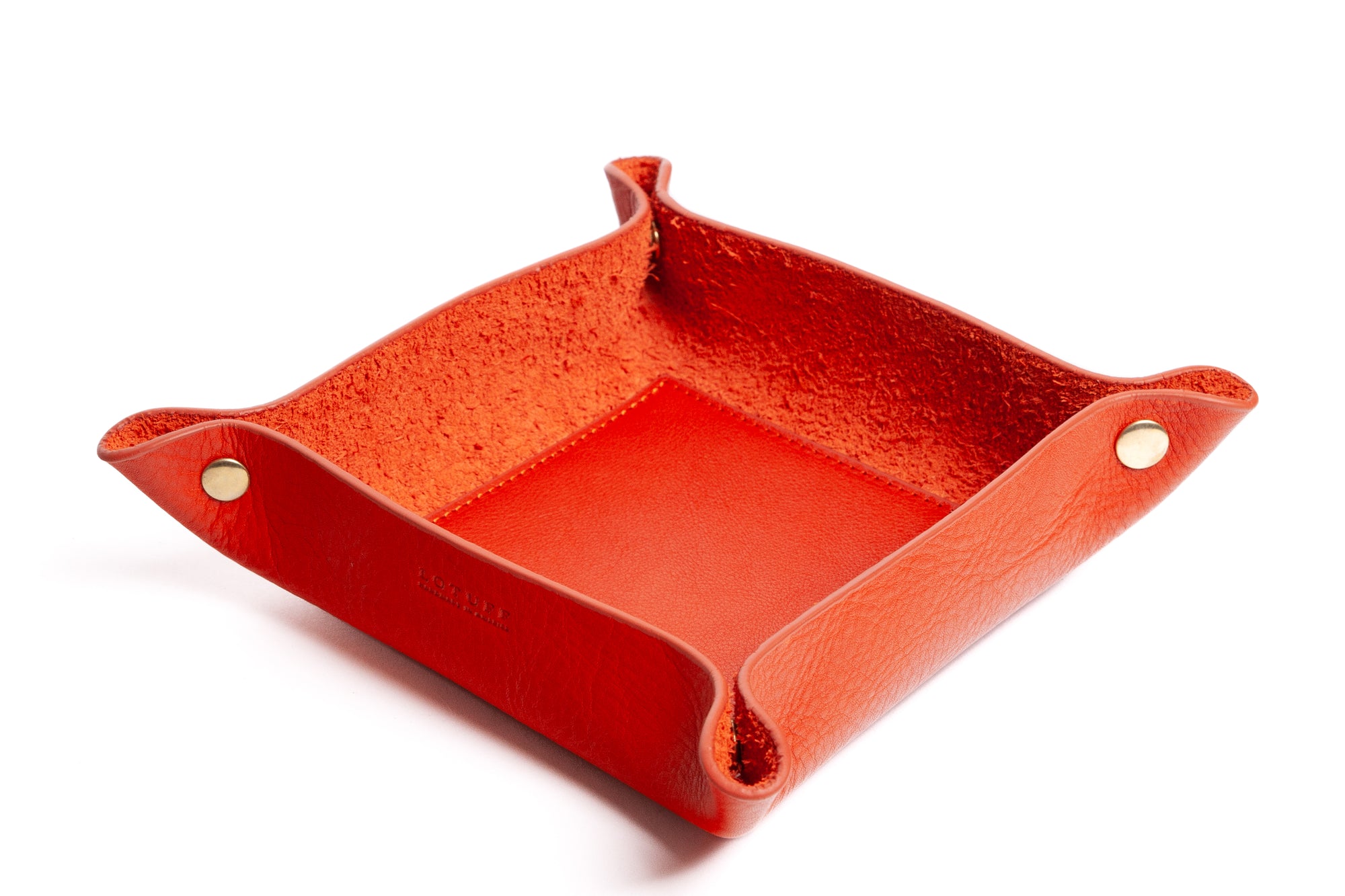Leather Valet Tray Orange