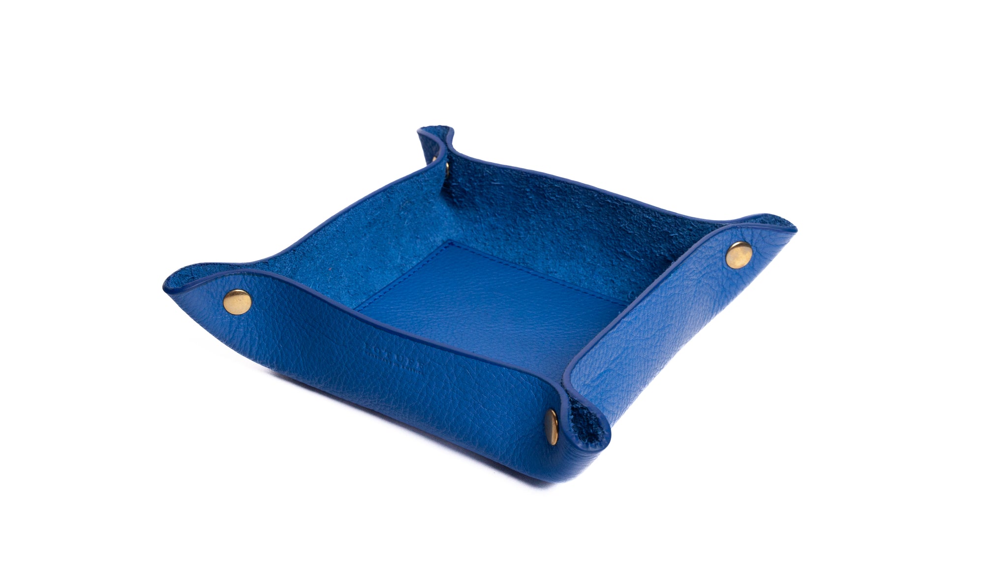 Leather Valet Tray Electric Blue