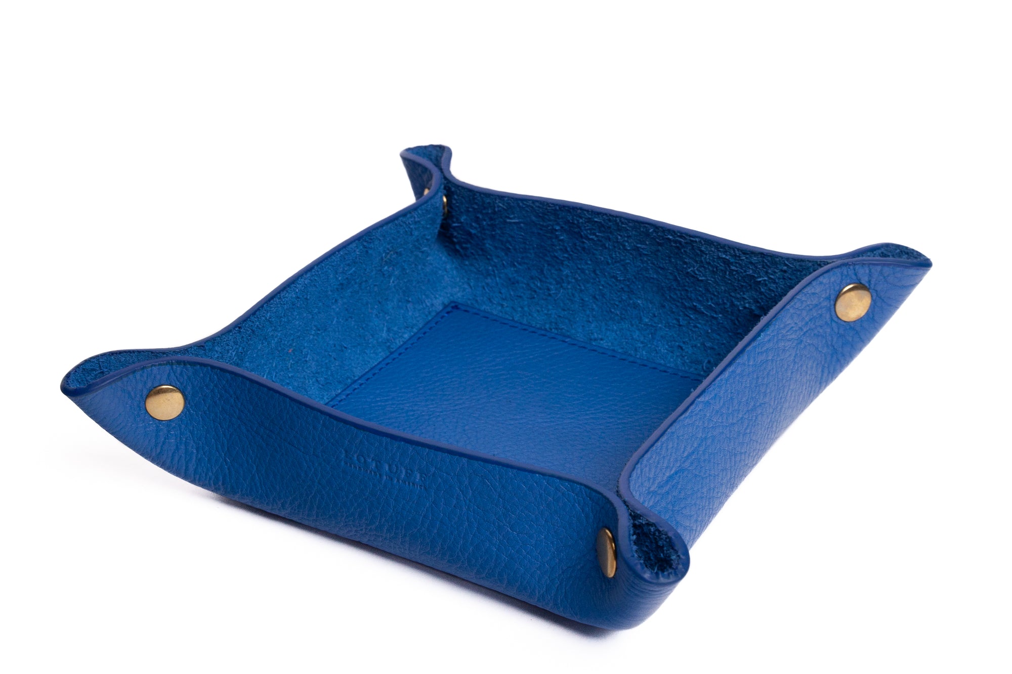 Leather Valet Tray Electric Blue