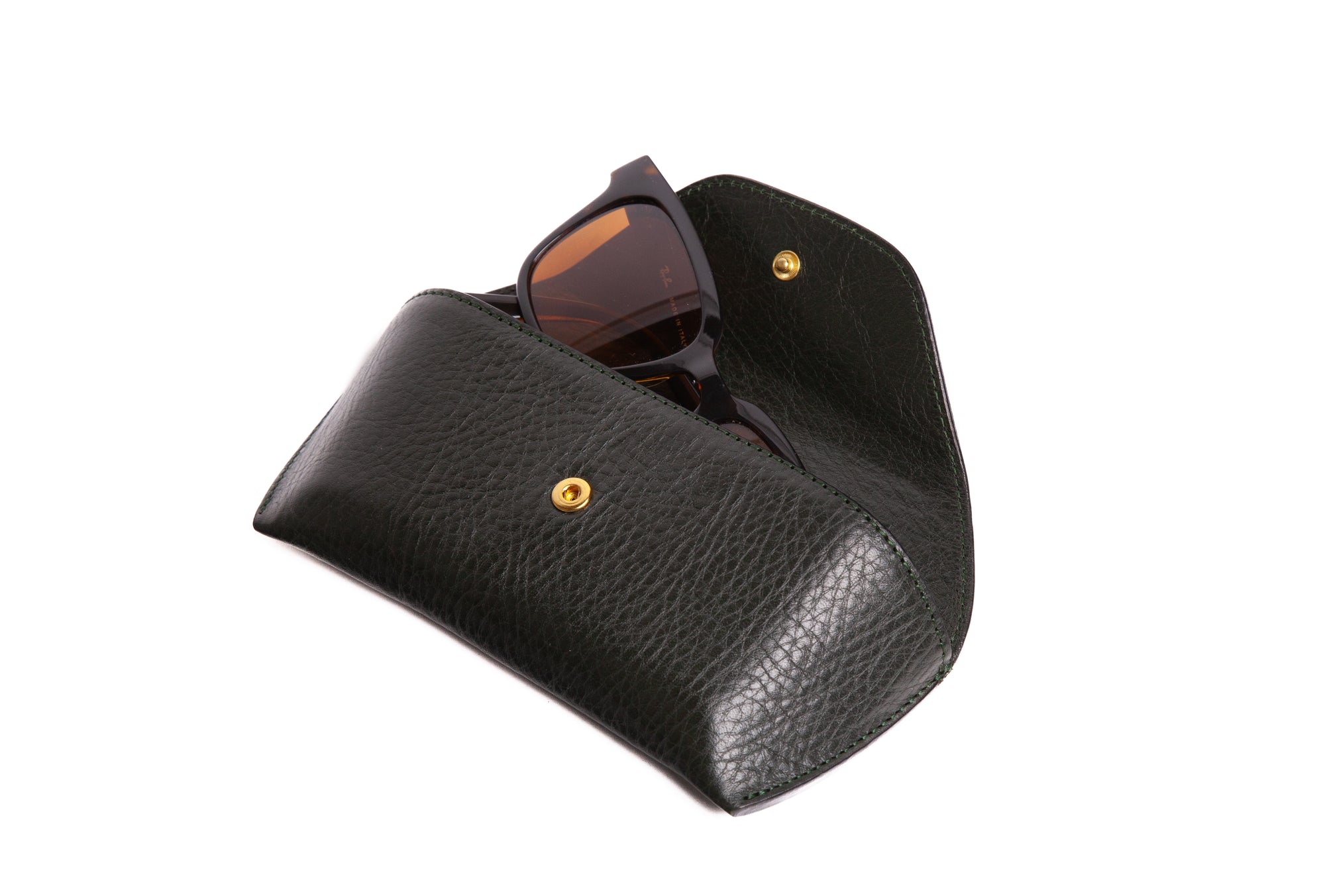 Leather Sunglass Case Green