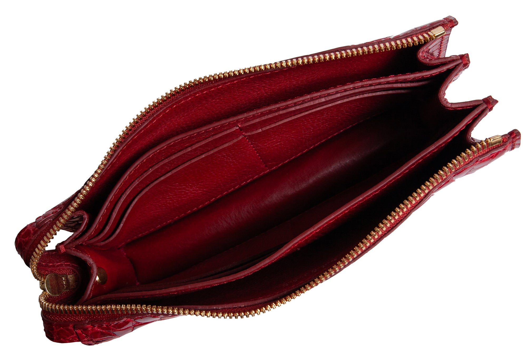 The Red American Alligator Tripp Wallet Red