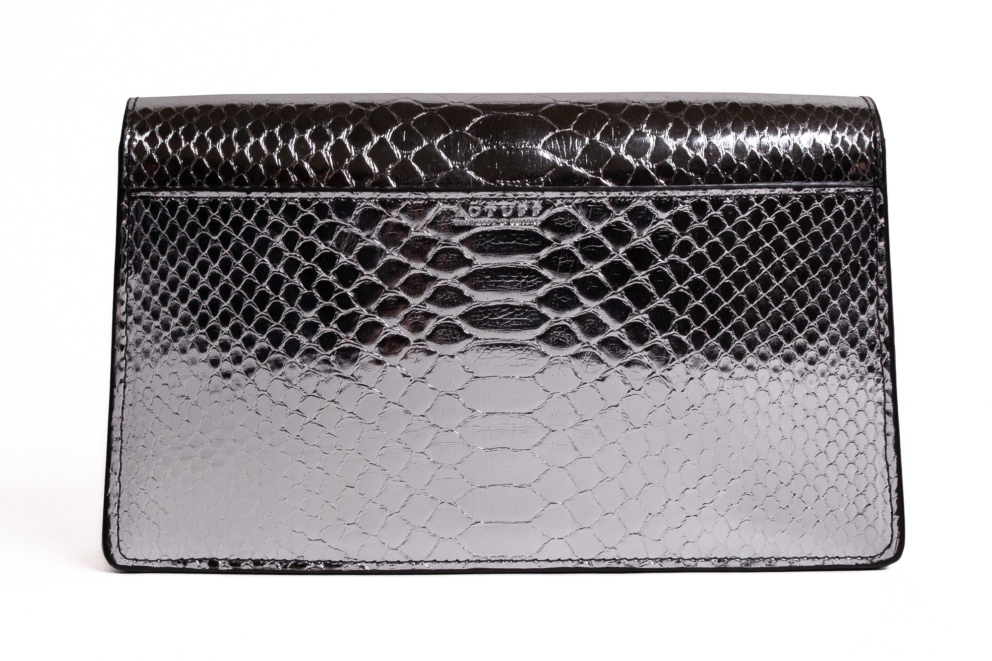 The Metallic Python Vincent Clutch Metallic Python