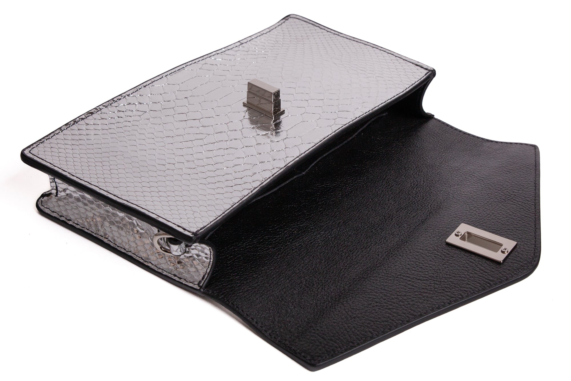 The Metallic Python Vincent Clutch Metallic Python