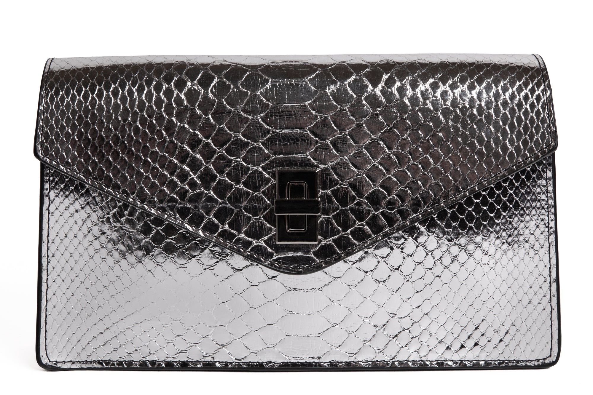 The Metallic Python Vincent Clutch Metallic Python