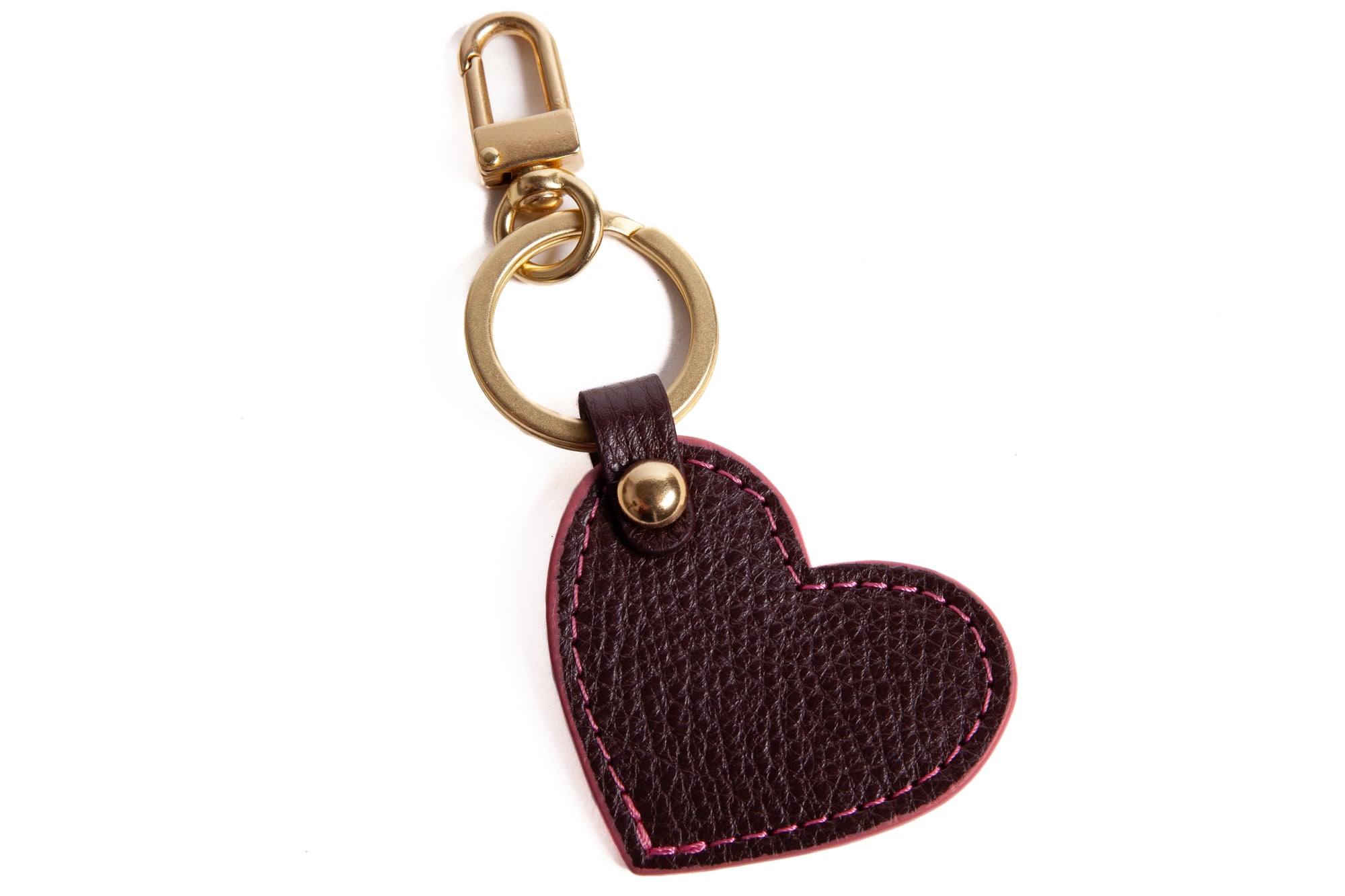 The Lotuff Heart Keychain Cordovan-Rosewood