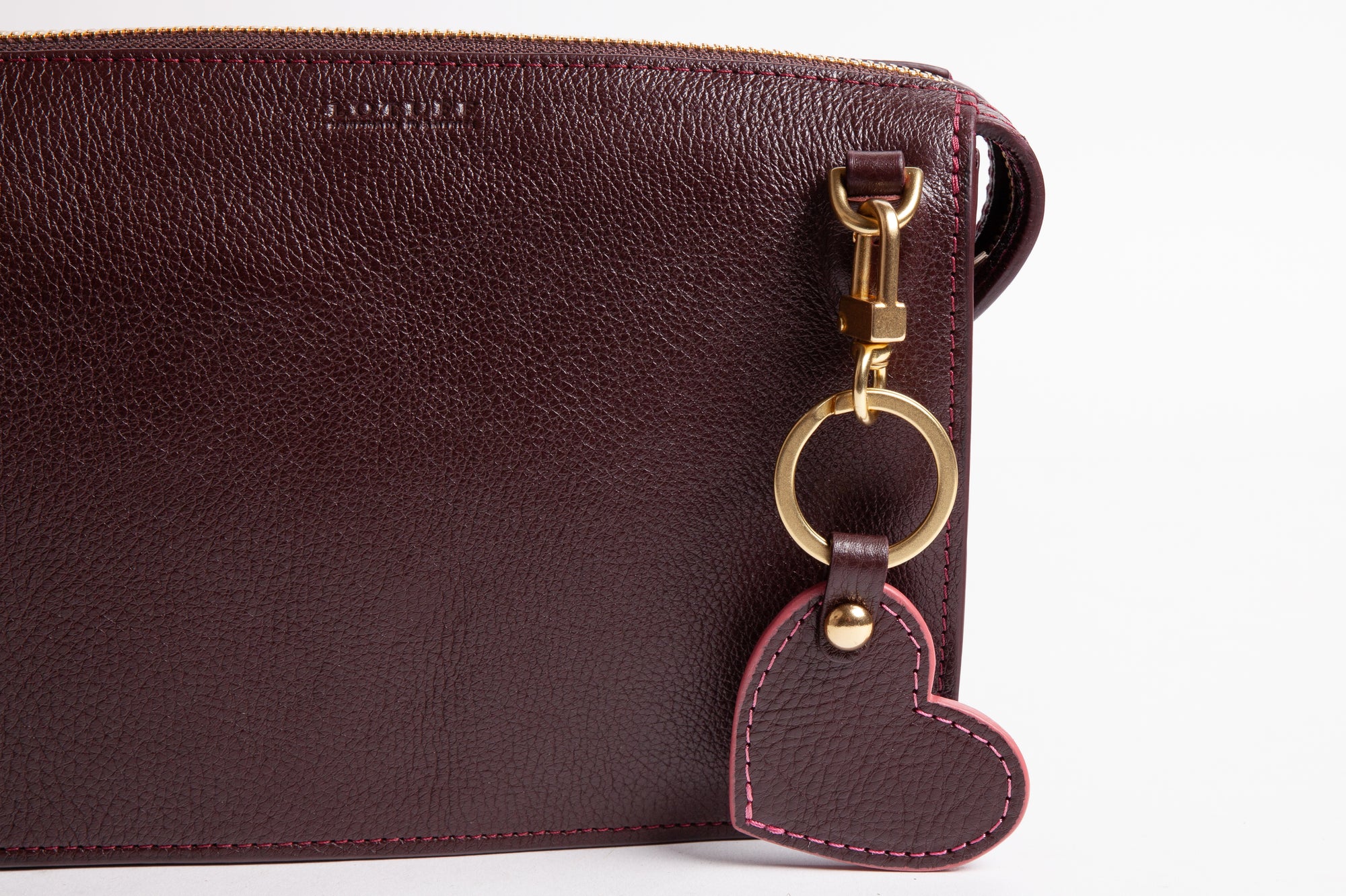 The Lotuff Heart Keychain Cordovan-Rosewood