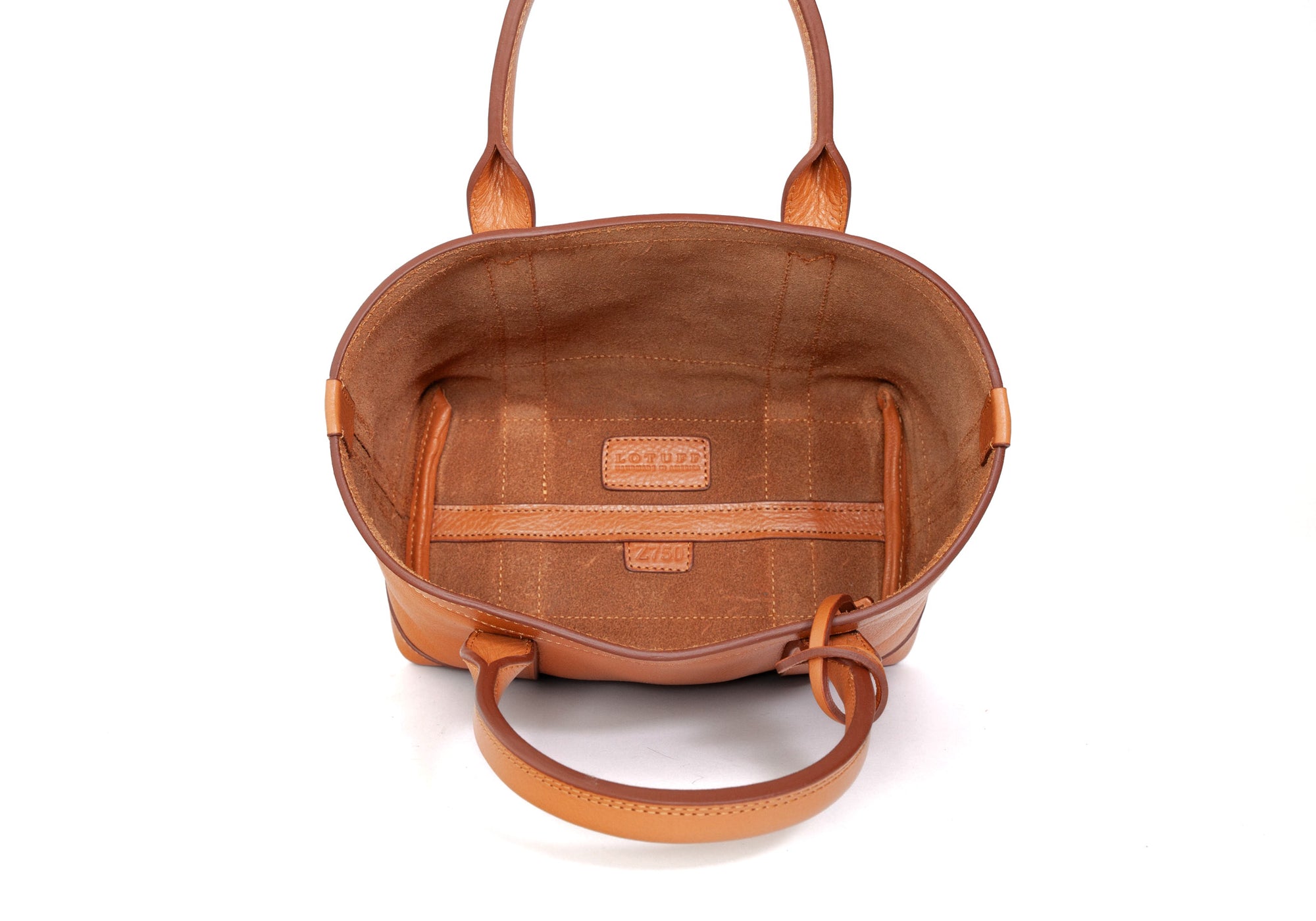 Interior of Leather Mini Tote Camel