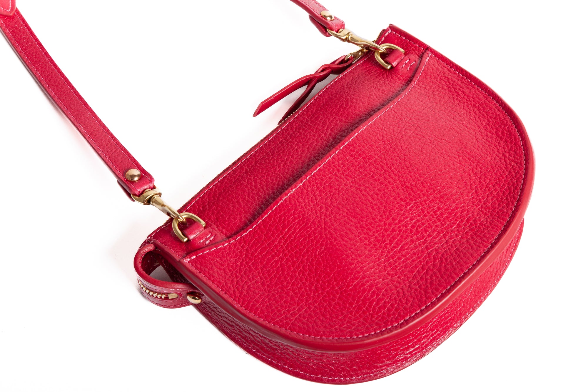 The Mini Luna Belt Bag Raspberry-Natural