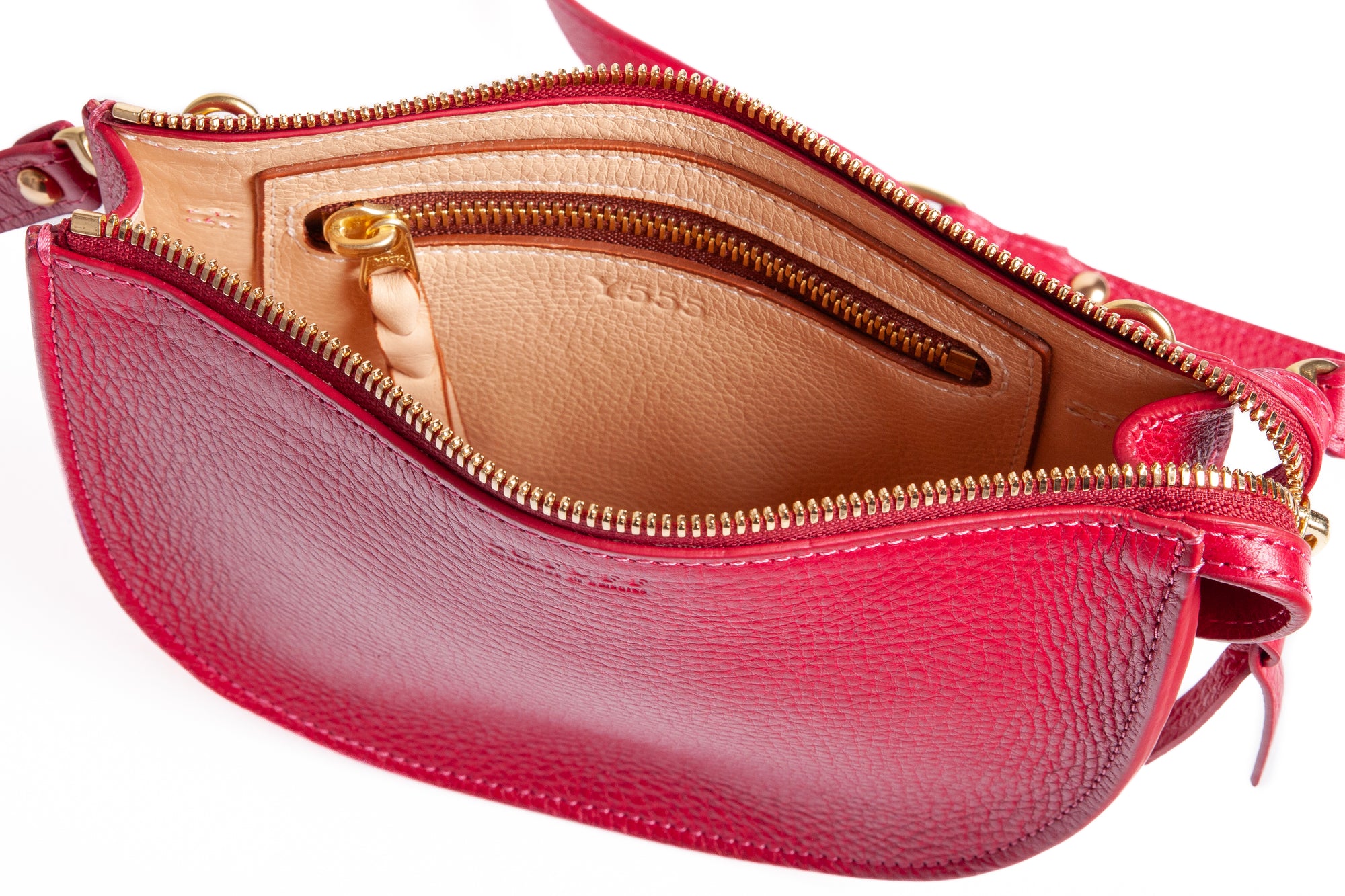 The Mini Luna Belt Bag Raspberry-Natural