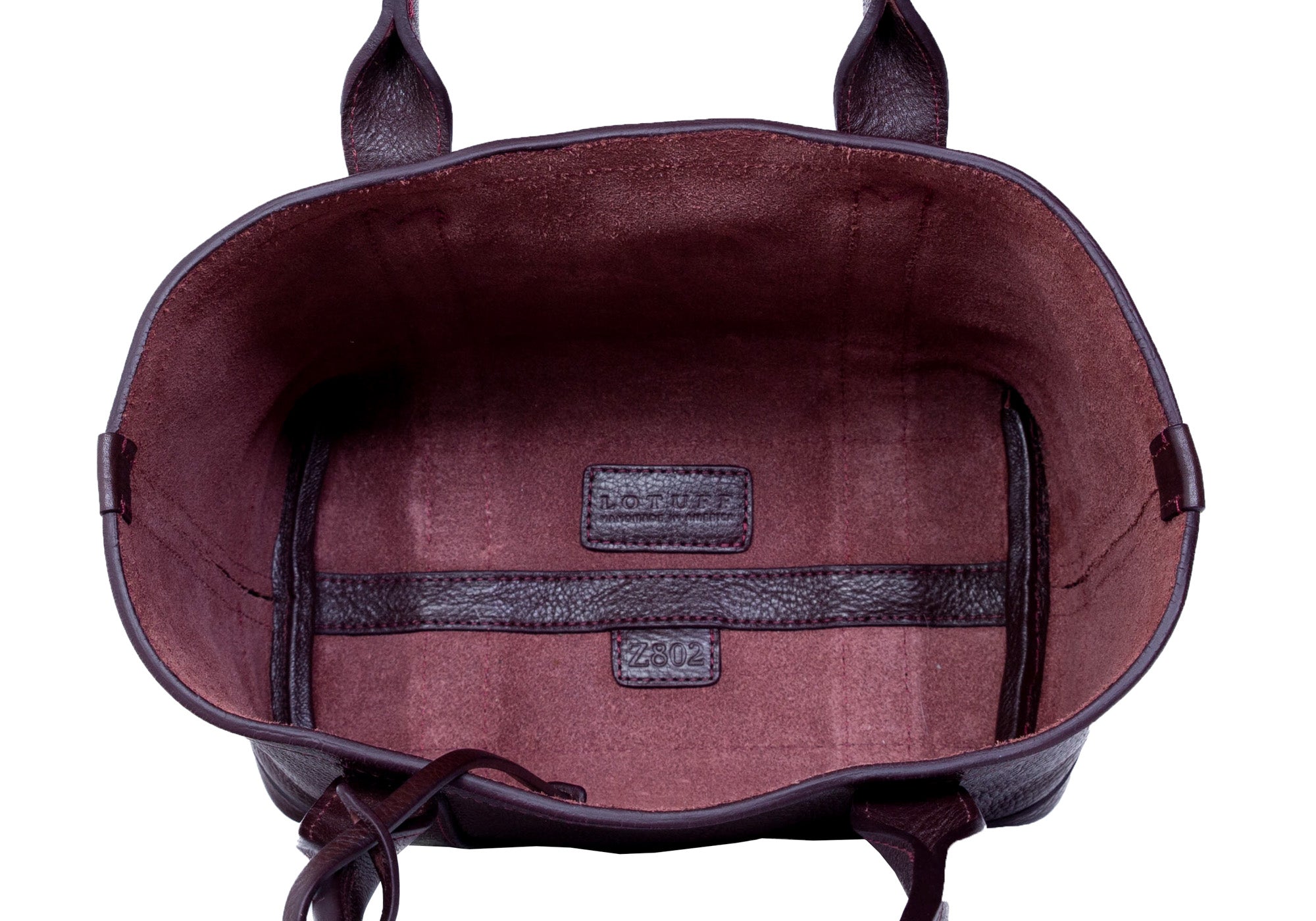 Interior of Leather Mini Tote Cordovan