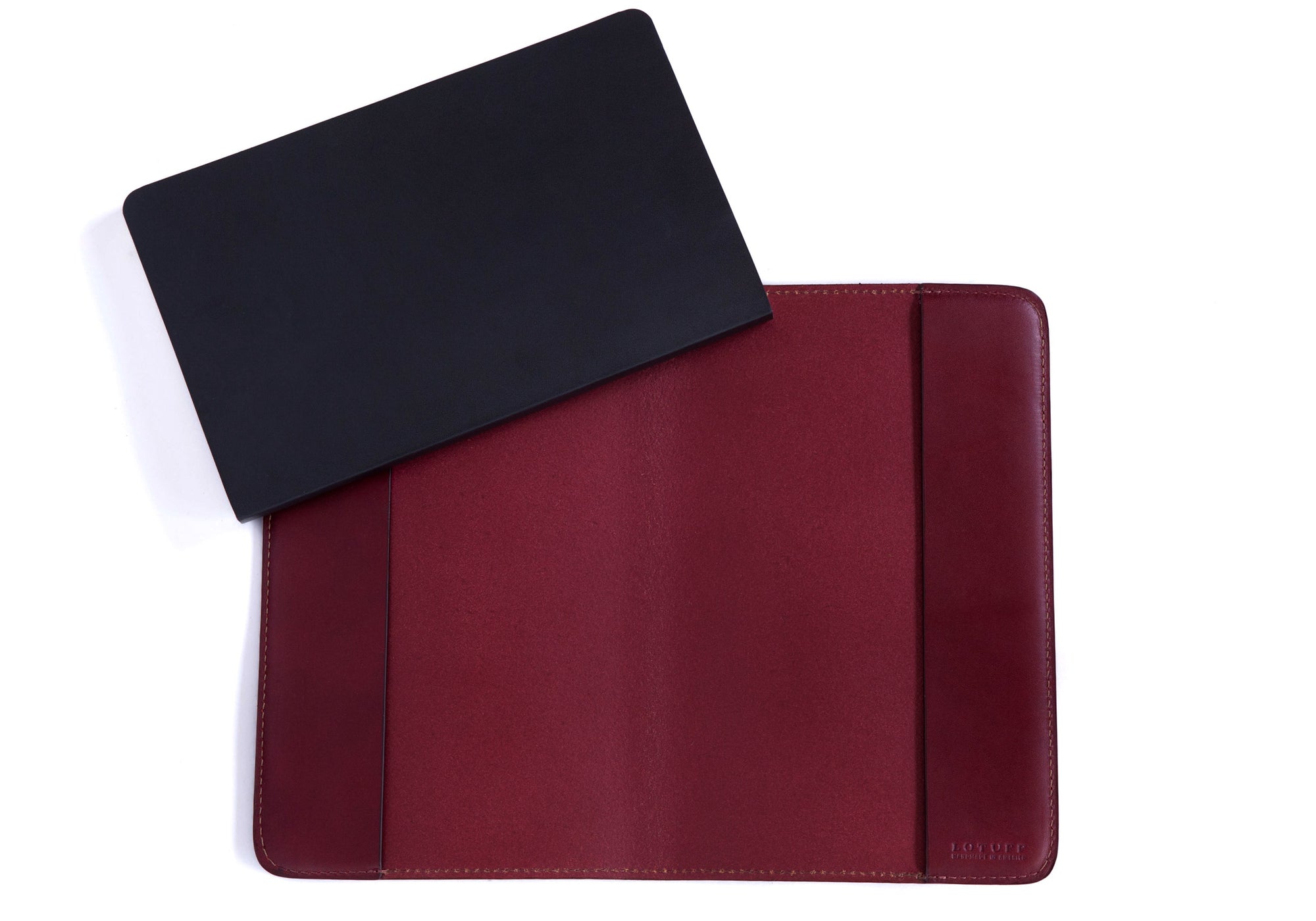 Open of Classic Journal Cover Burgundy Bridle