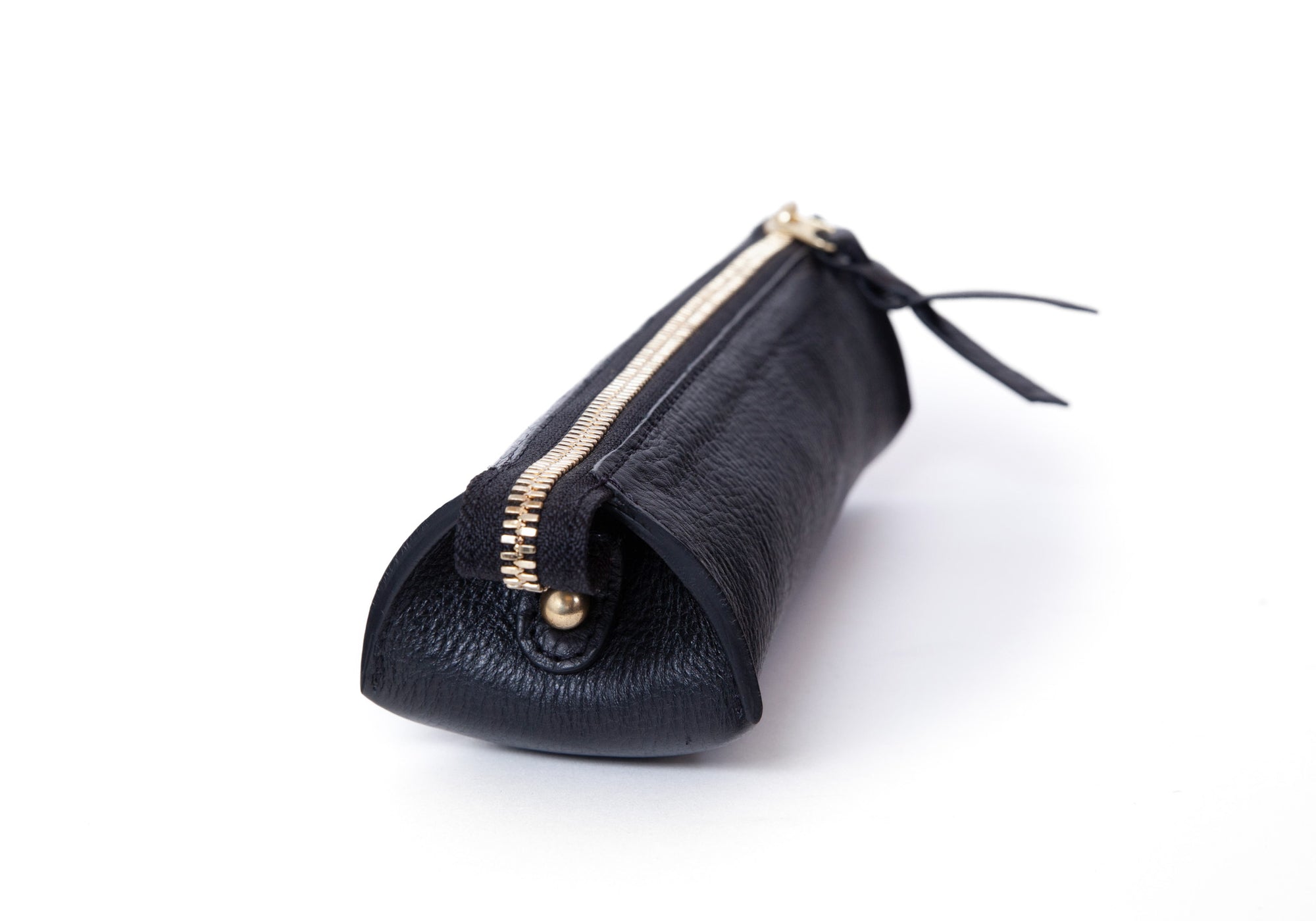 Angle of Leather Pencil Case Black