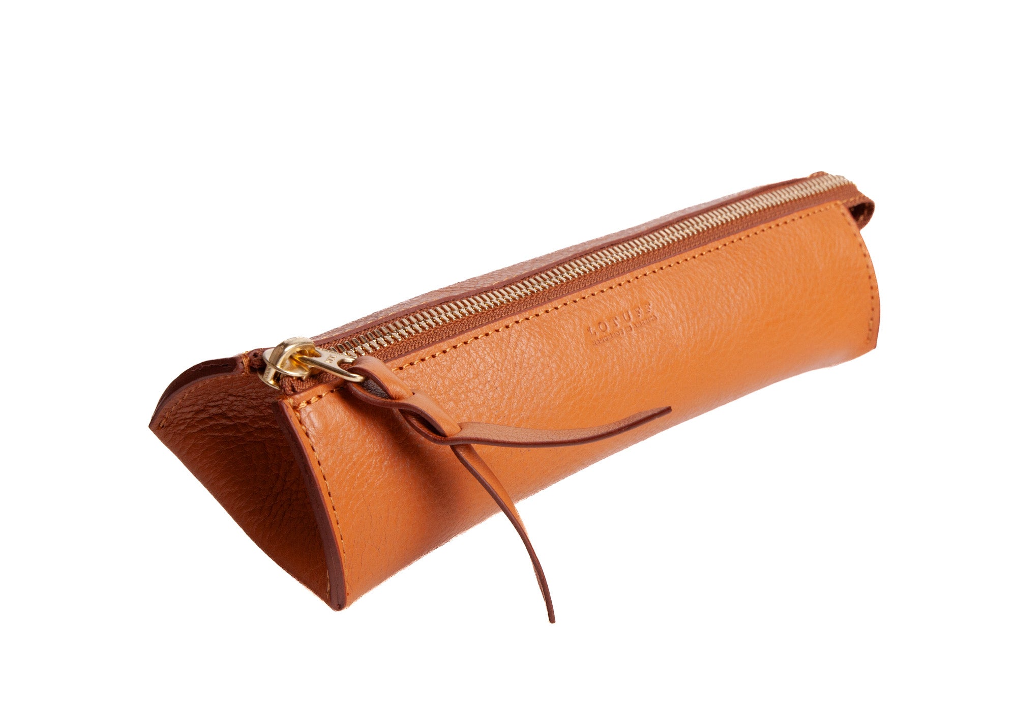 Angle of Leather Pencil Case Camel