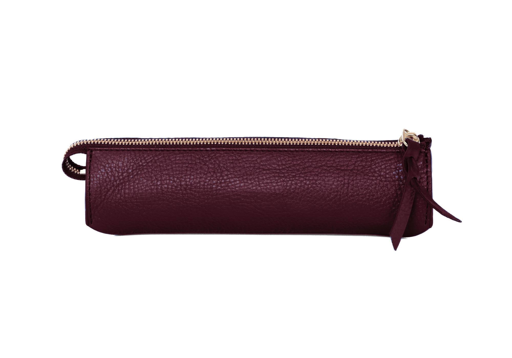Front of Leather Pencil Case Cordovan