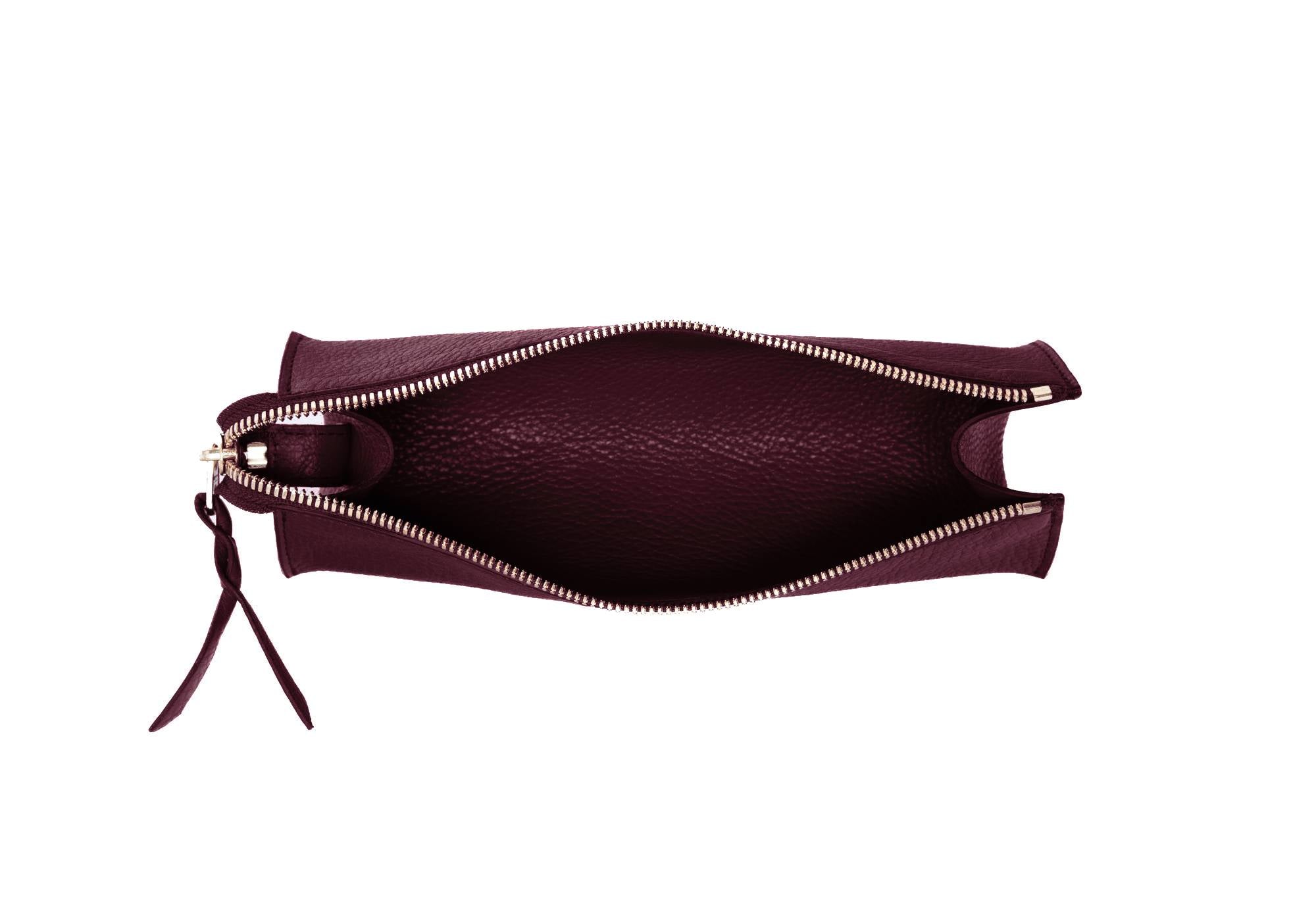 Open of Leather Pencil Case Cordovan