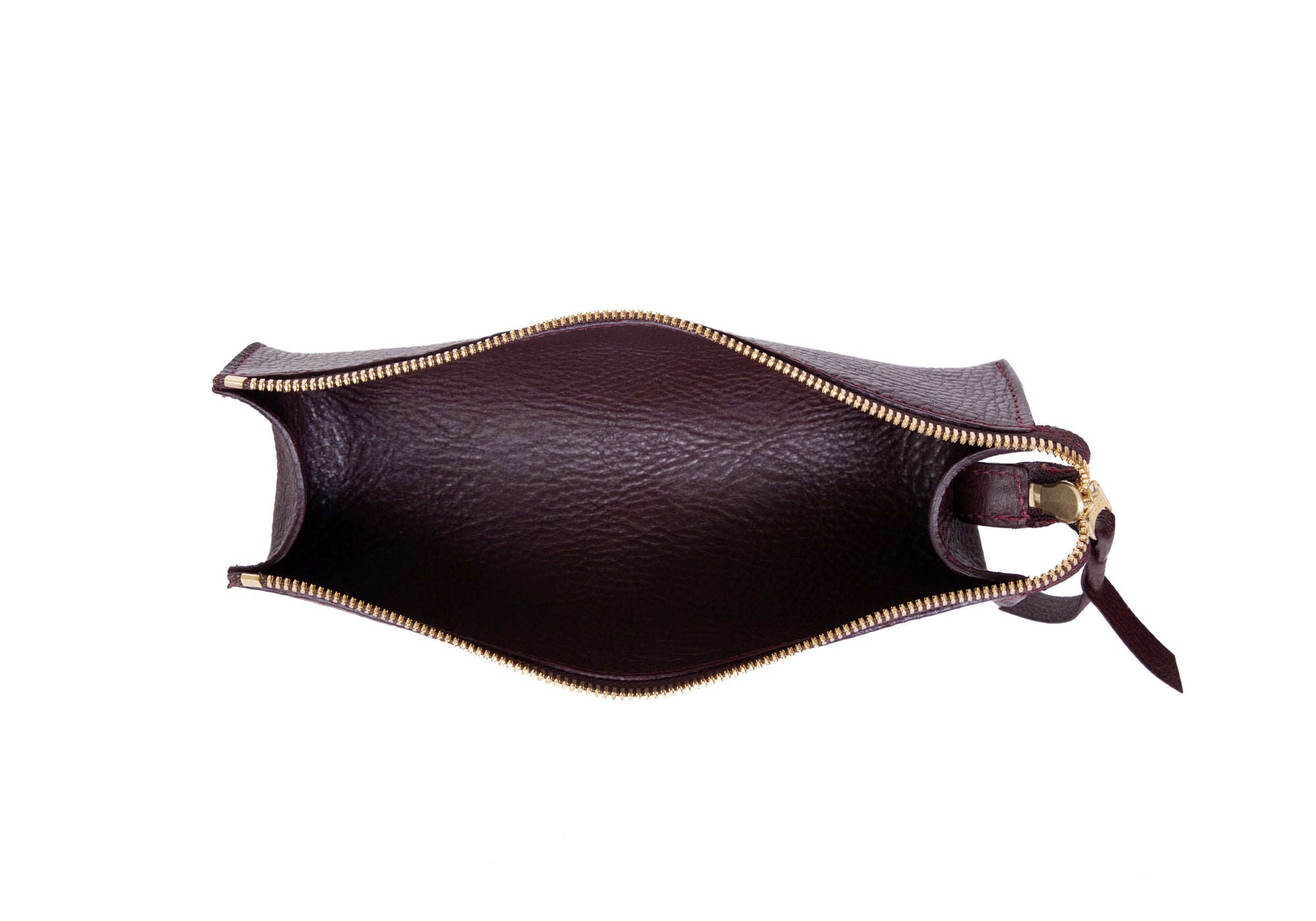 Open of Leather Pencil Case Cordovan