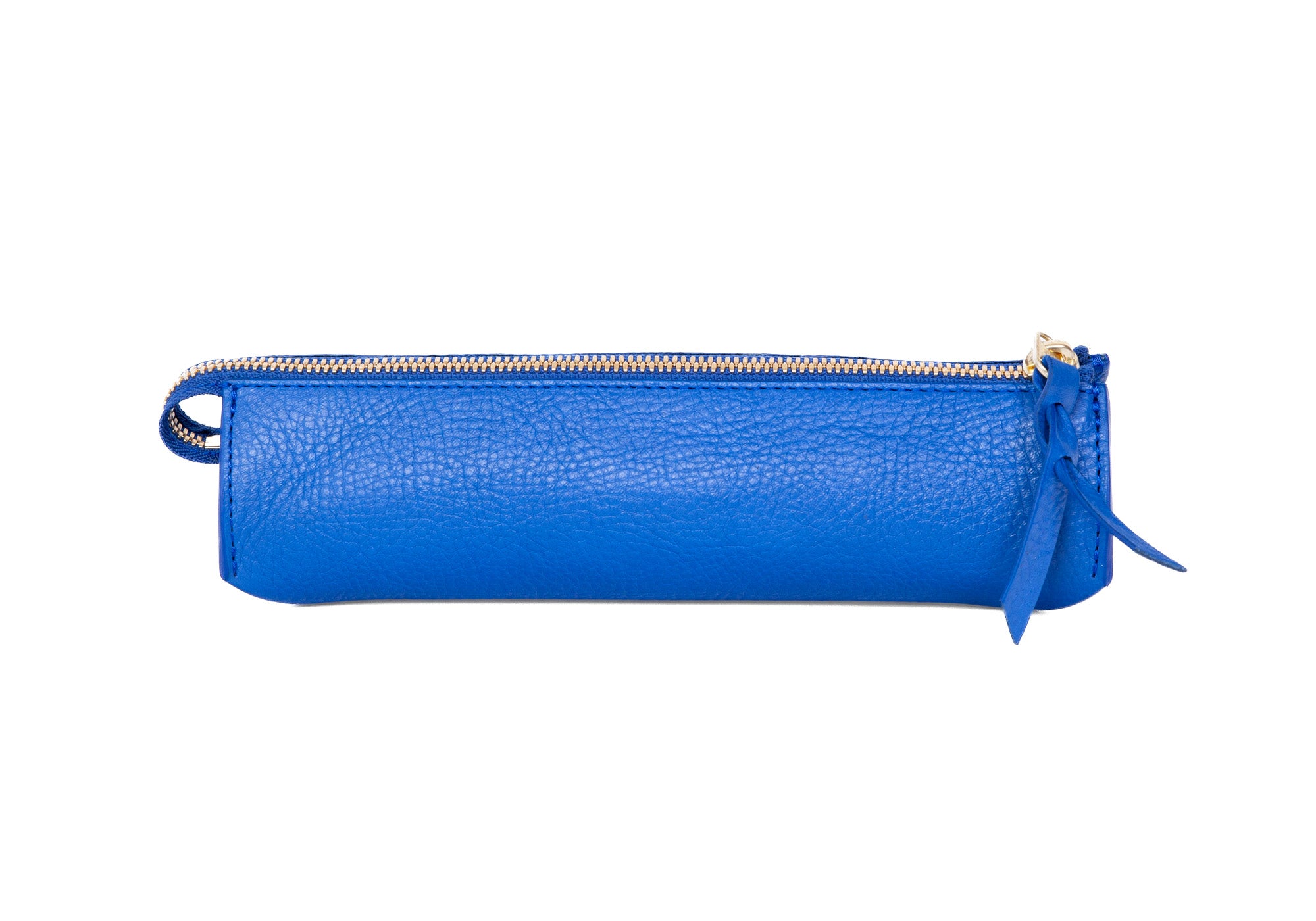 Front of Leather Pencil Case Electric Blue