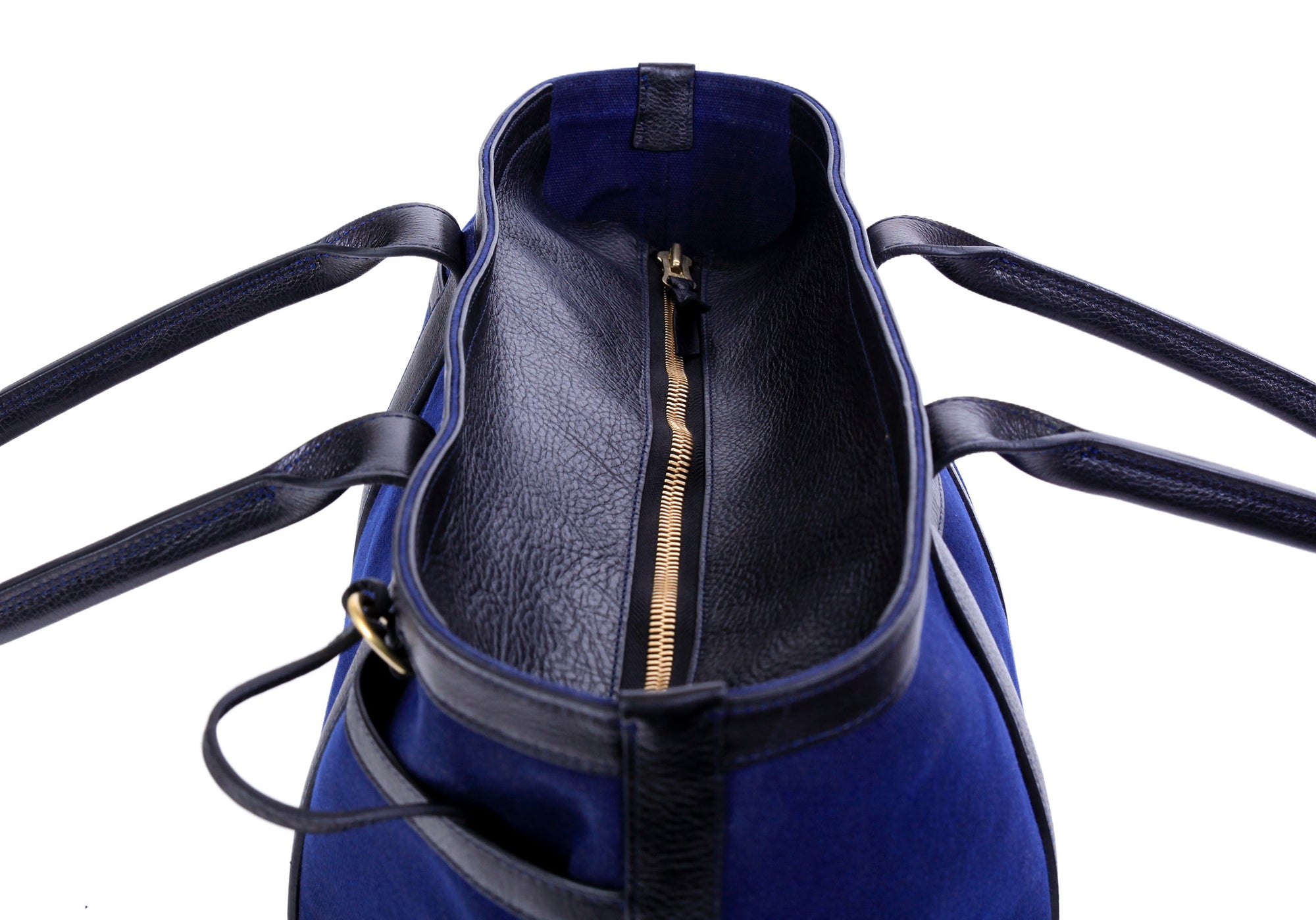 Top of Canvas Zip-Top Medium Tote Mariner's Blue-Black