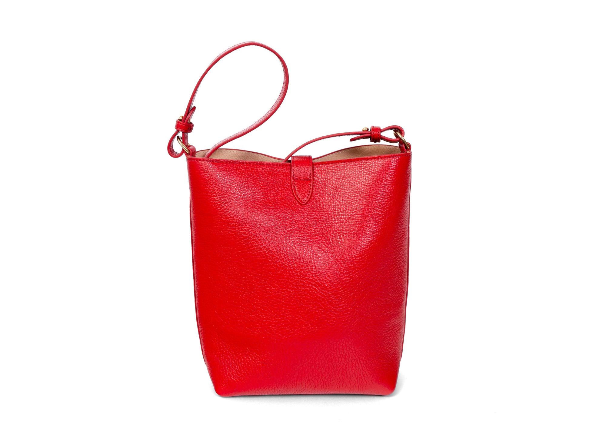 The Maude Bucket Bag Pop Red/Natural