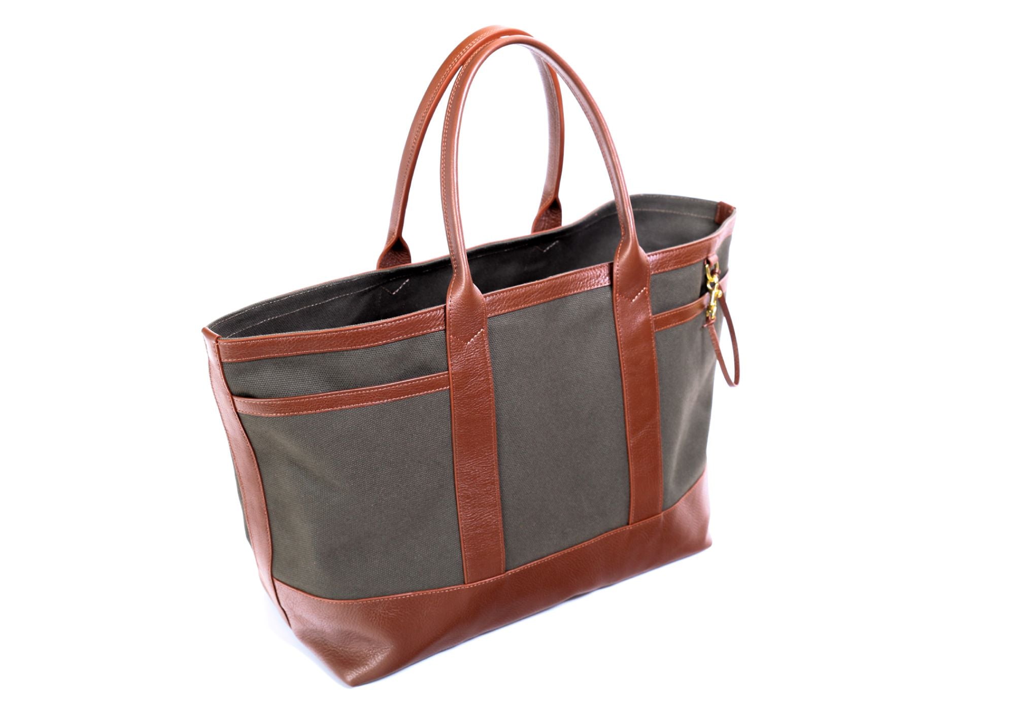 Canvas Working Tote Hunter's Green-Chestnut