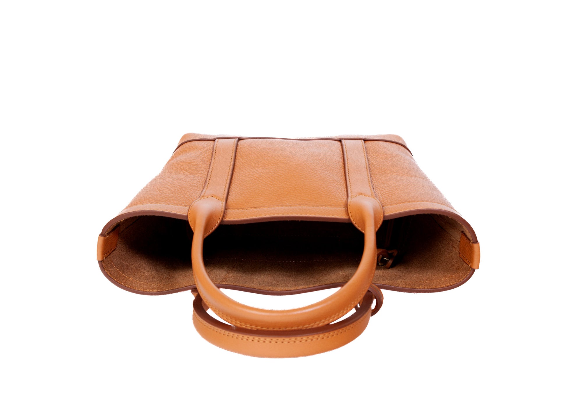 Open of Leather Mini Tote Camel
