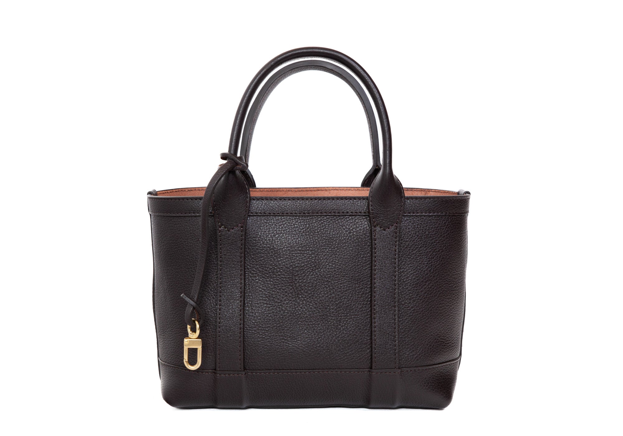 Front of Leather Mini Tote Chocolate