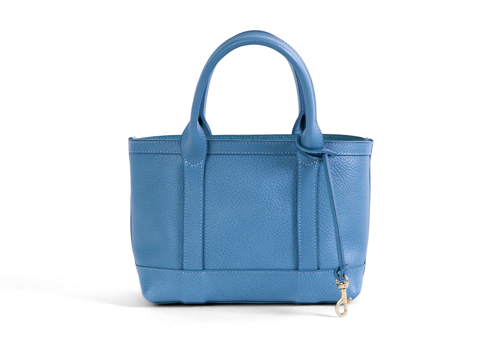 Front of Leather Mini Tote Glacier