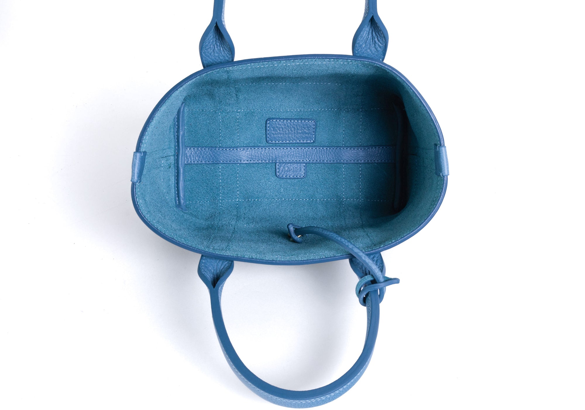 Bottom of Leather Mini Tote Glacier