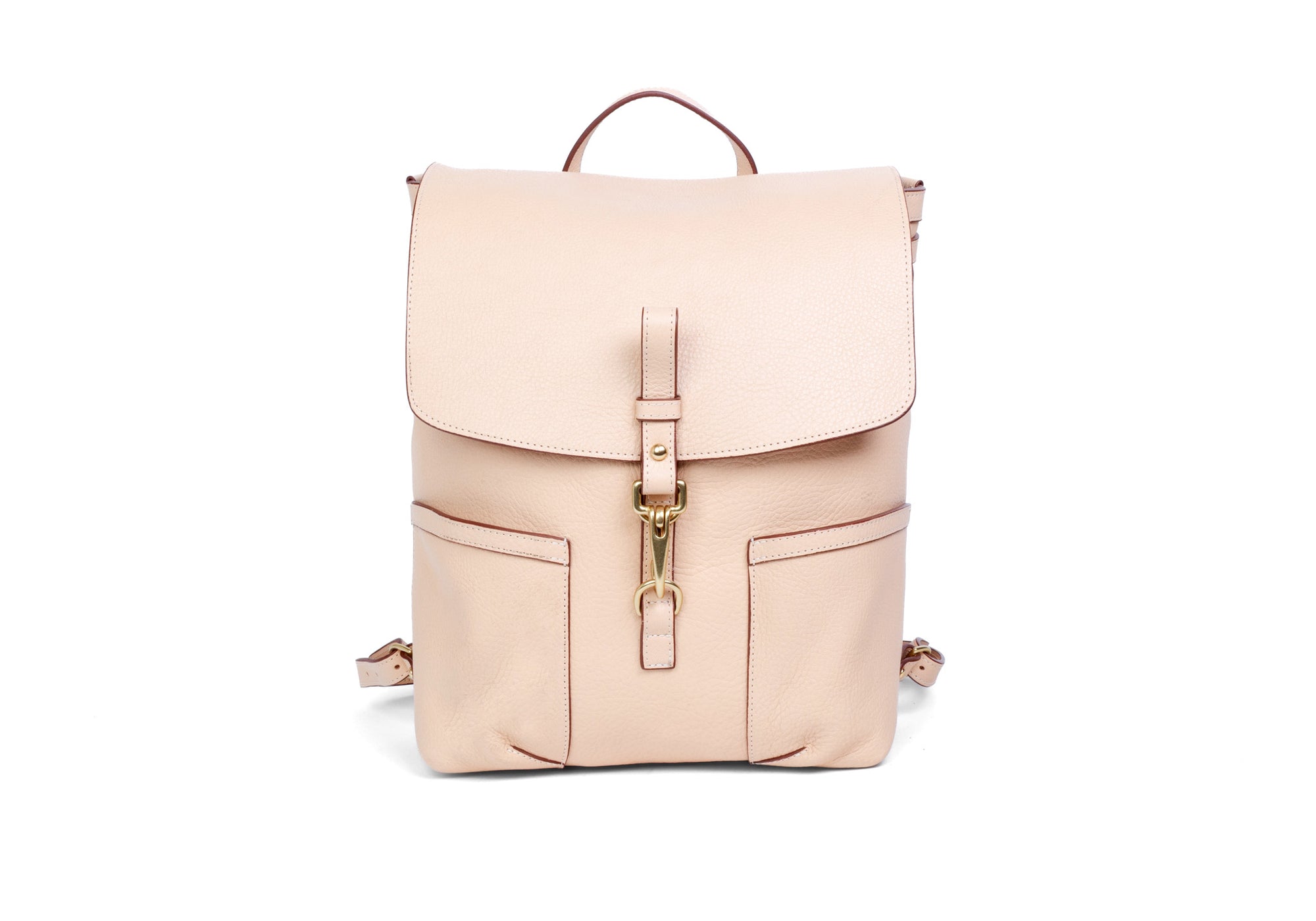 Front of Leather No. 5 Knapsack Natural