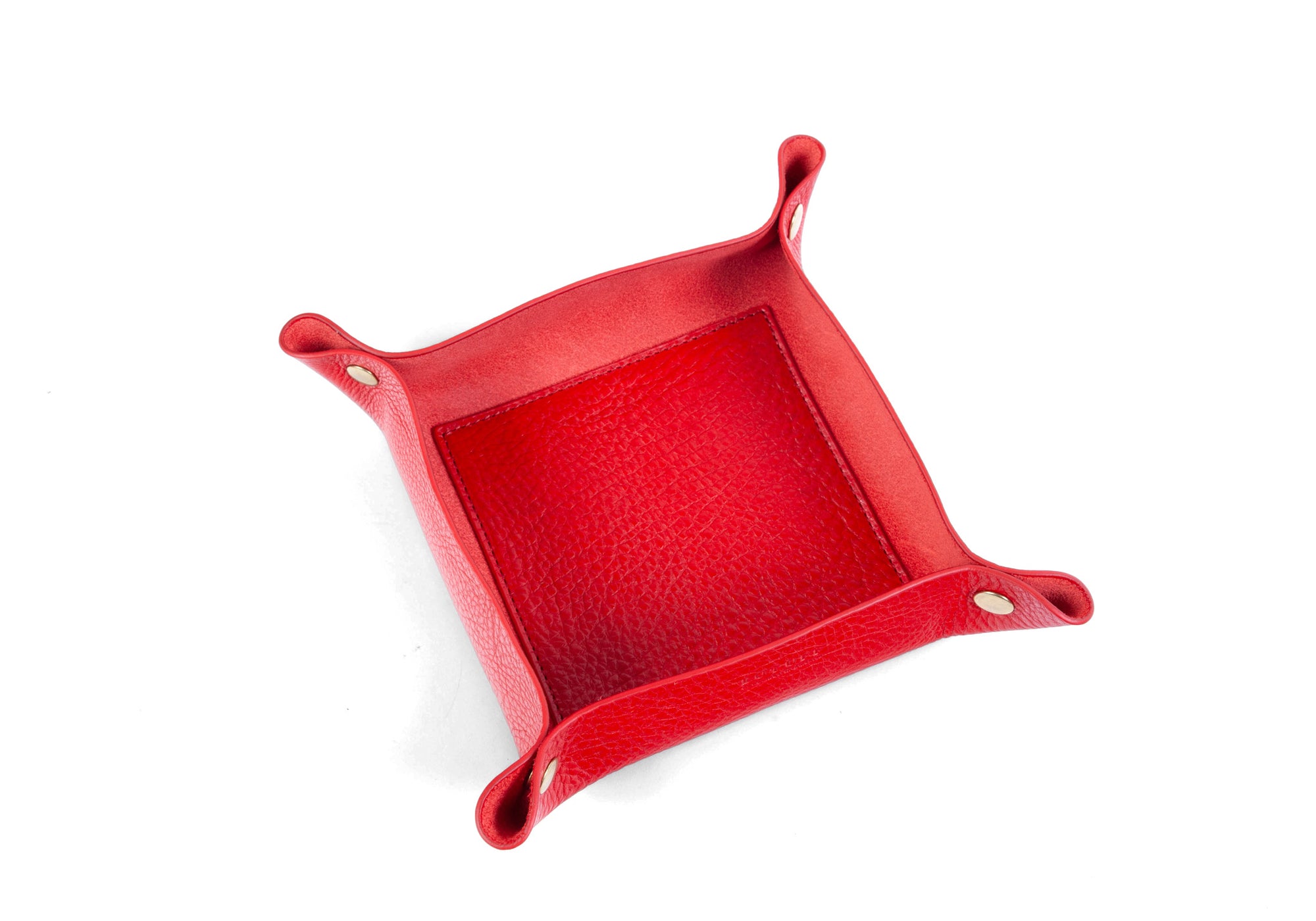 Interior of Leather Valet Tray Pop-Red