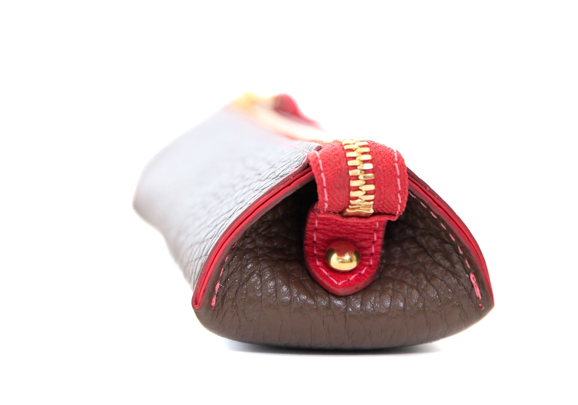 Side 2 of Leather Pencil Case Clay-Raspberry