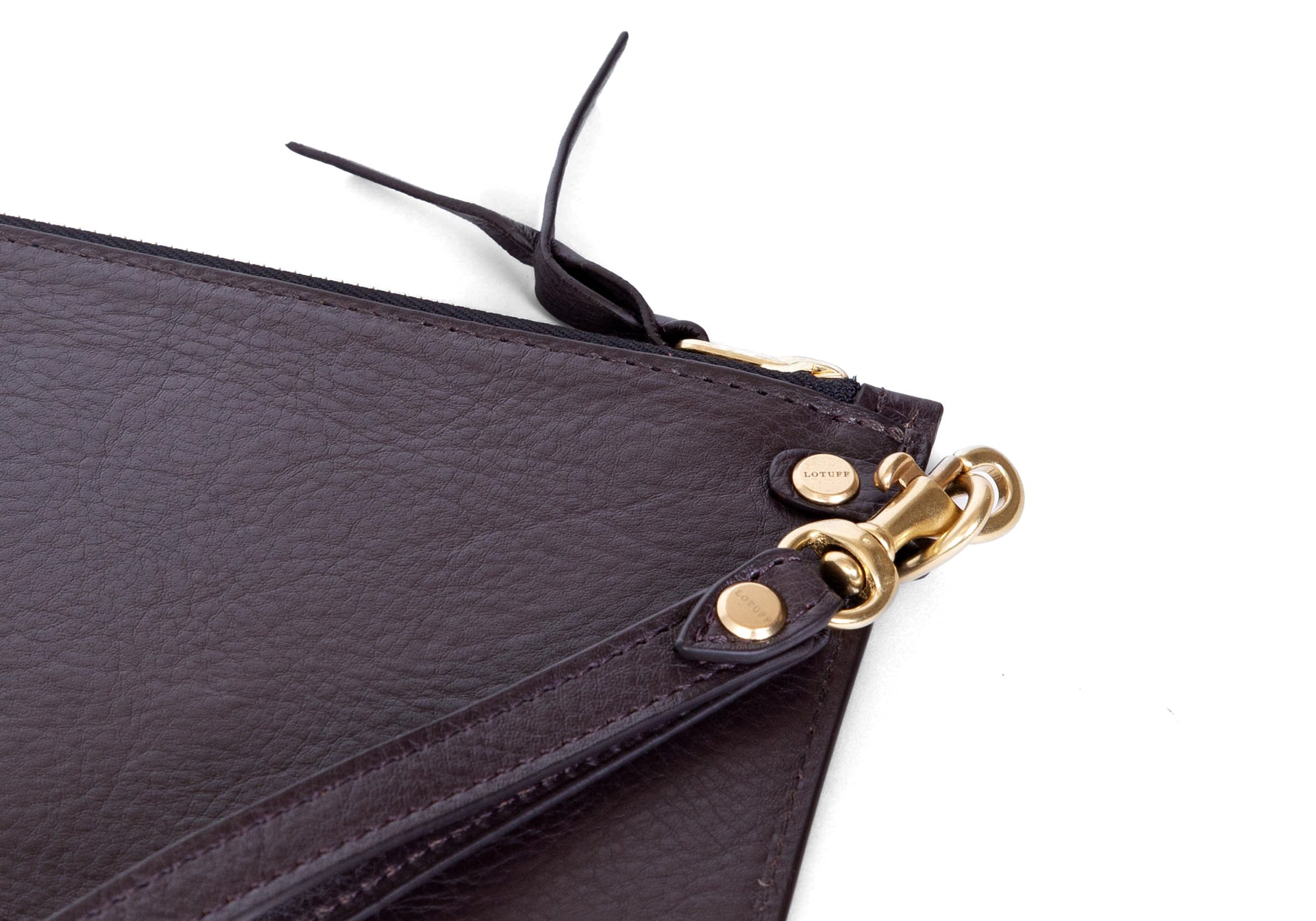 Hardware II  of Leather Wristlet Wallet Chocolate