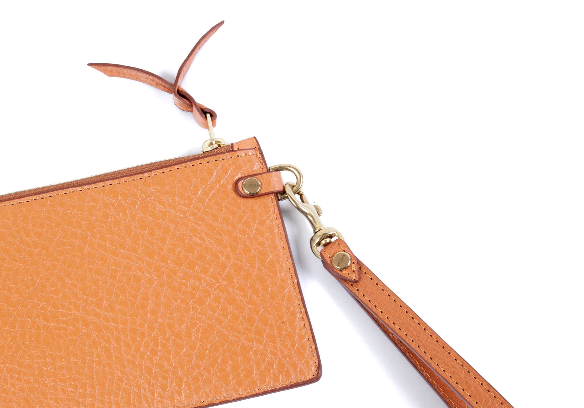 Hardware II of Leather Wristlet Wallet Camel