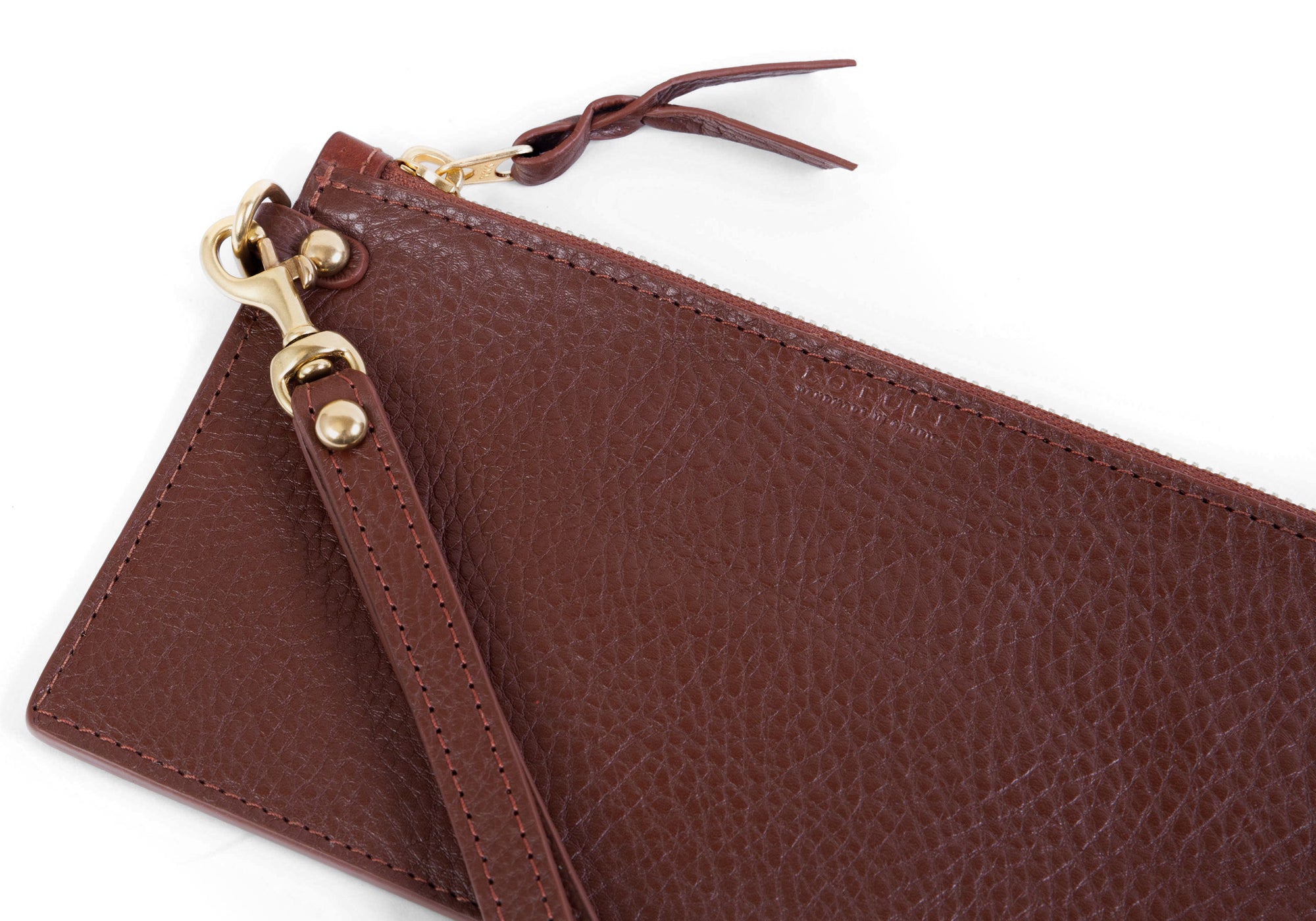 Hardware of Leather Wristlet Wallet Chestnut