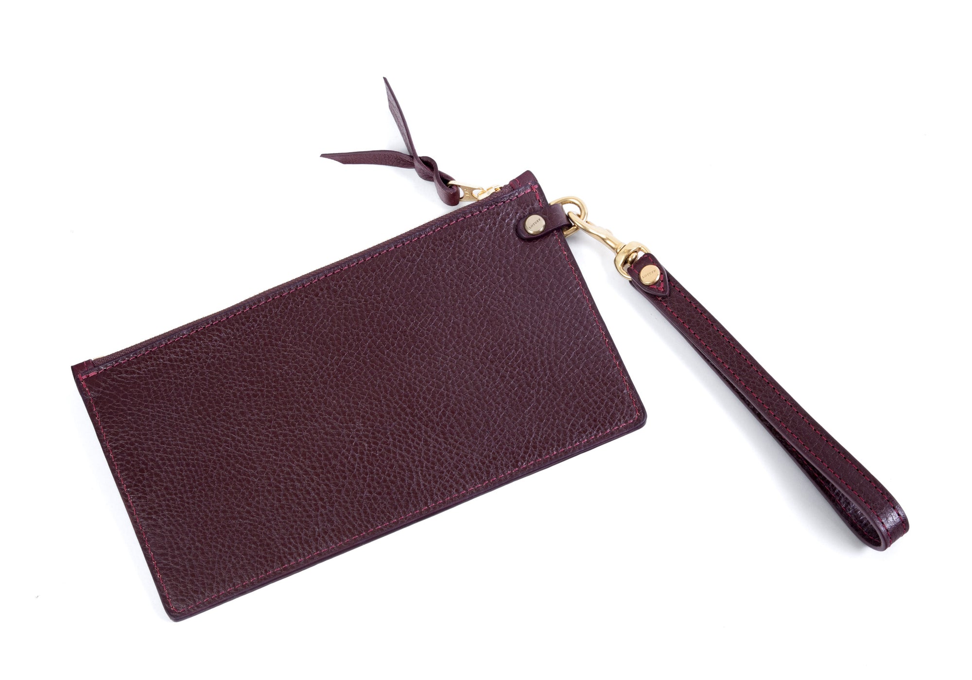 Back-Strap of Leather Wristlet Wallet Cordovan