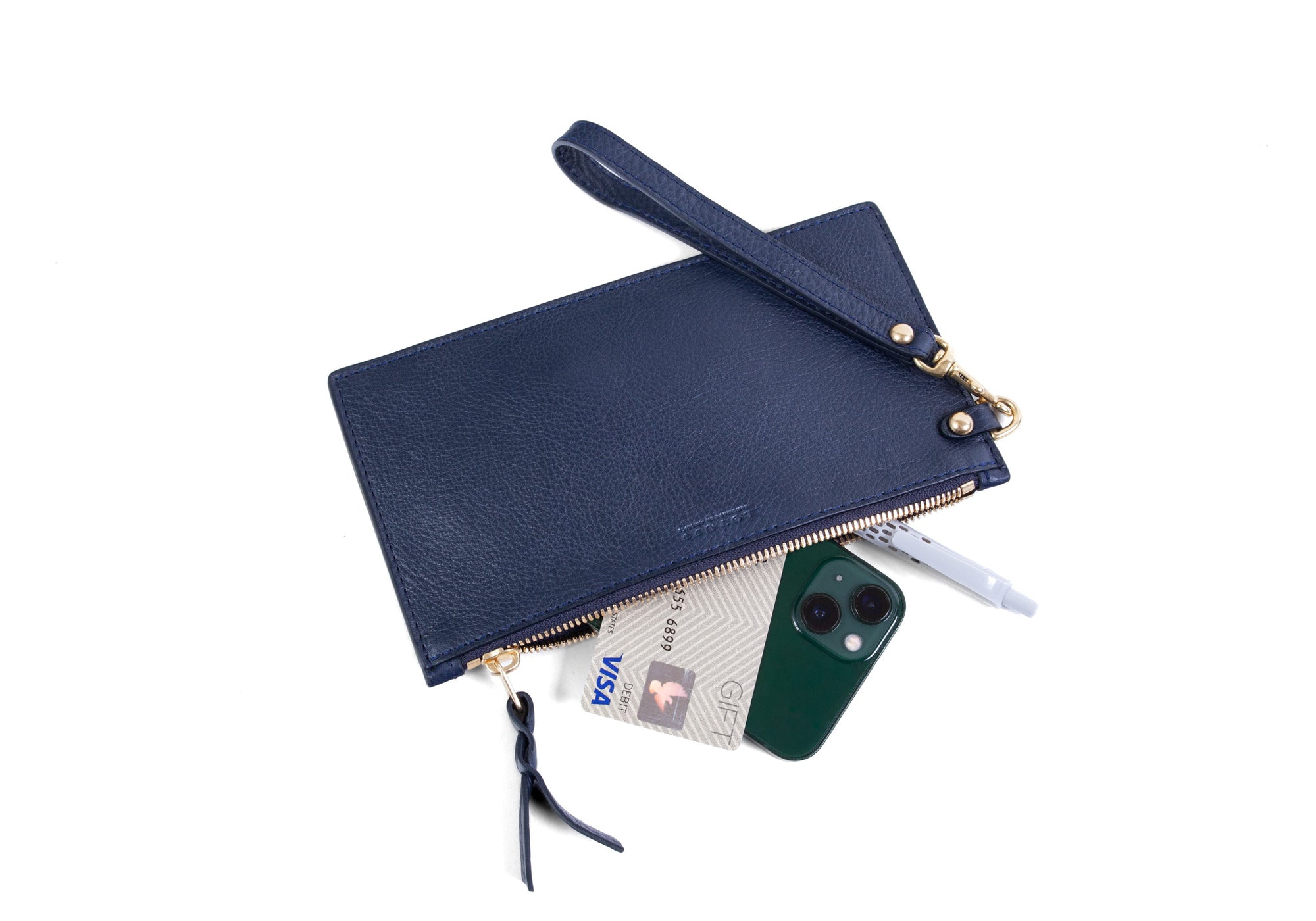 Full of Leather Wristlet Wallet Indigo