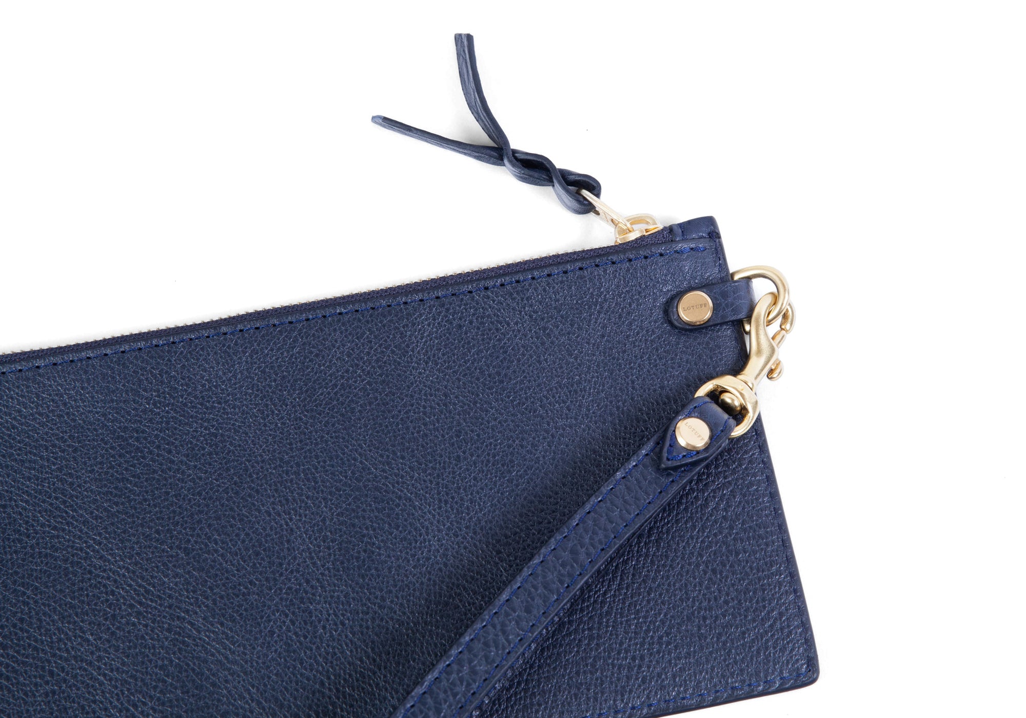 Hardware II of Leather Wristlet Wallet Indigo