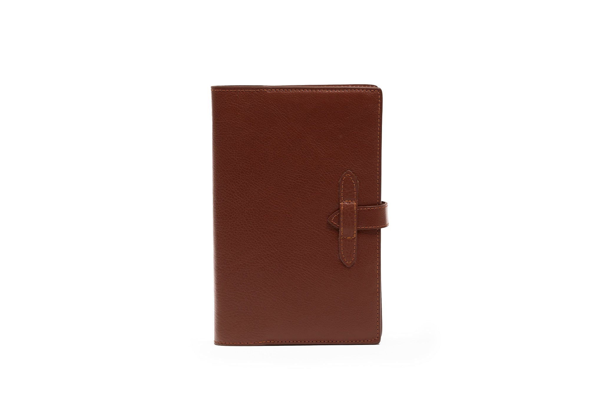 Front View of Leather Travel Journal Chestnut