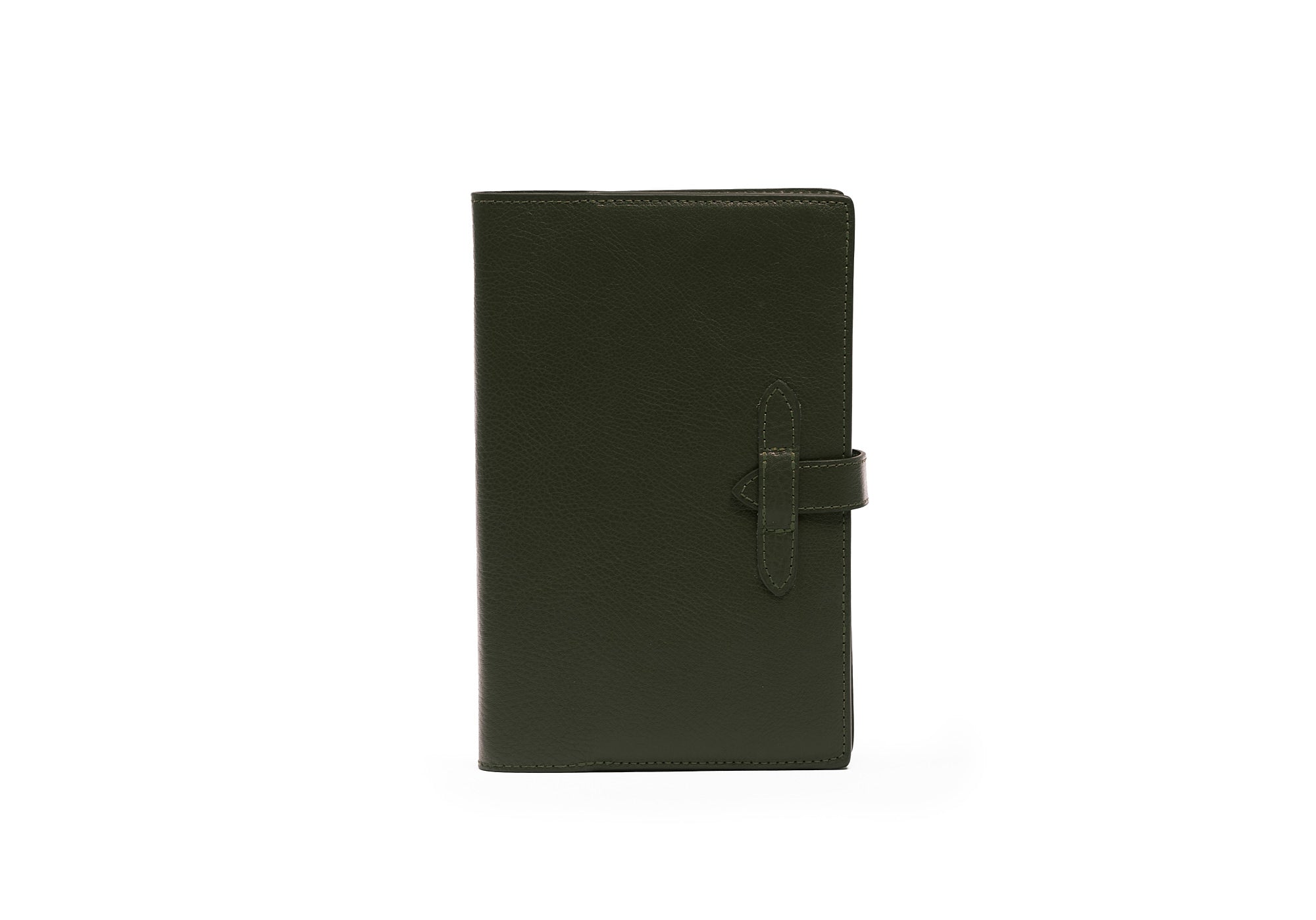 Front View of Leather Travel Journal Olive