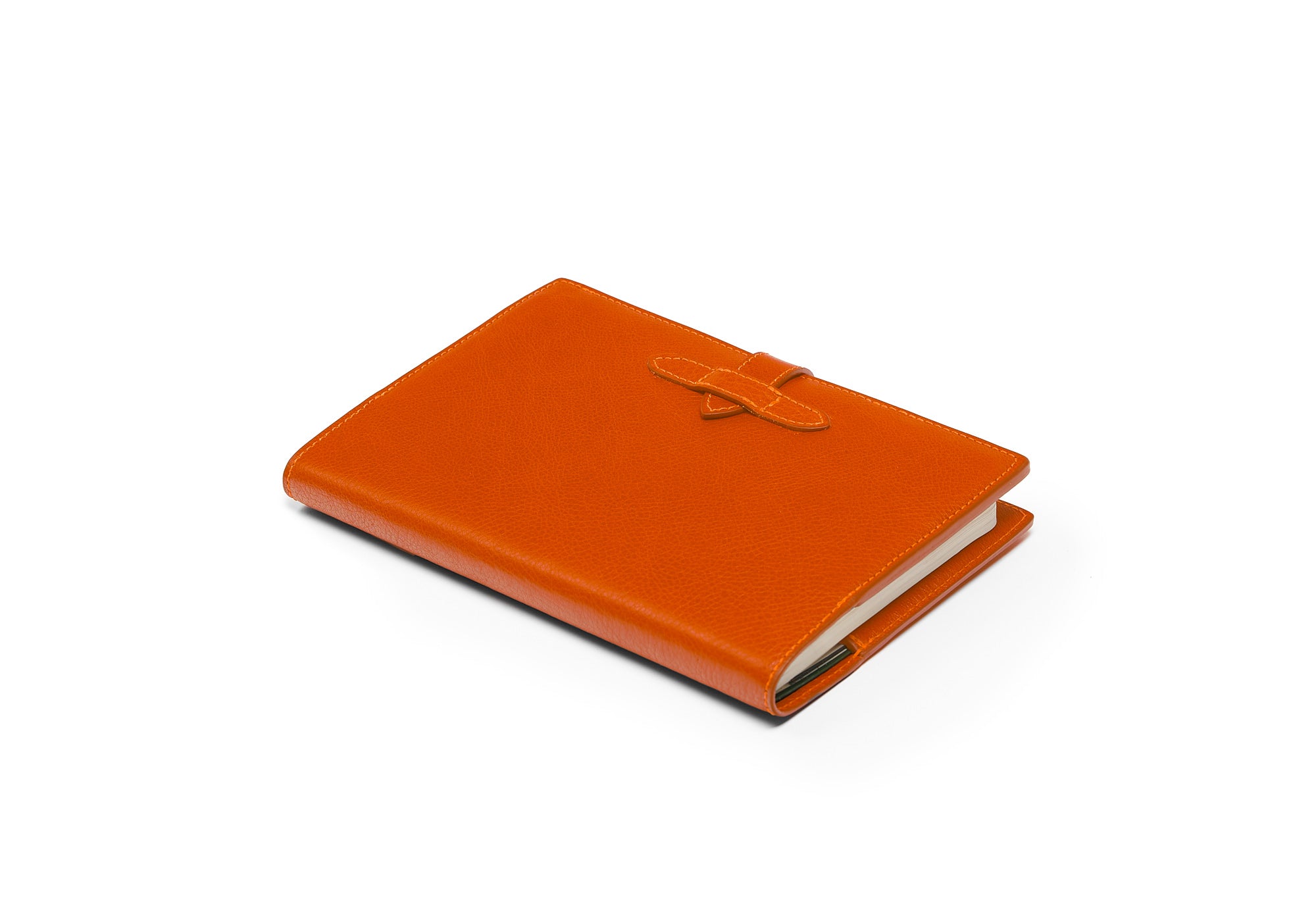 Full View of Leather Travel Journal Orange