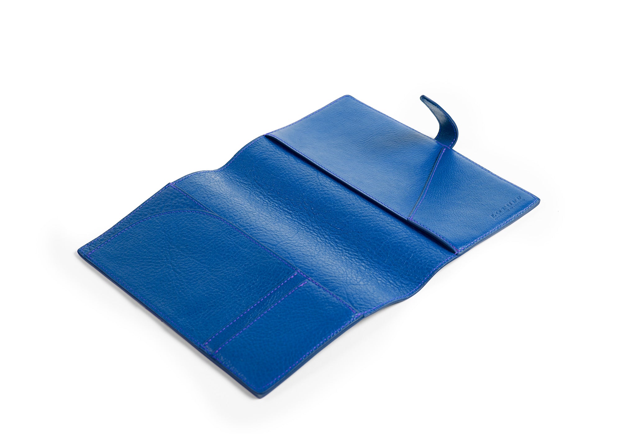 Empty of Leather Travel Journal Electric Blue