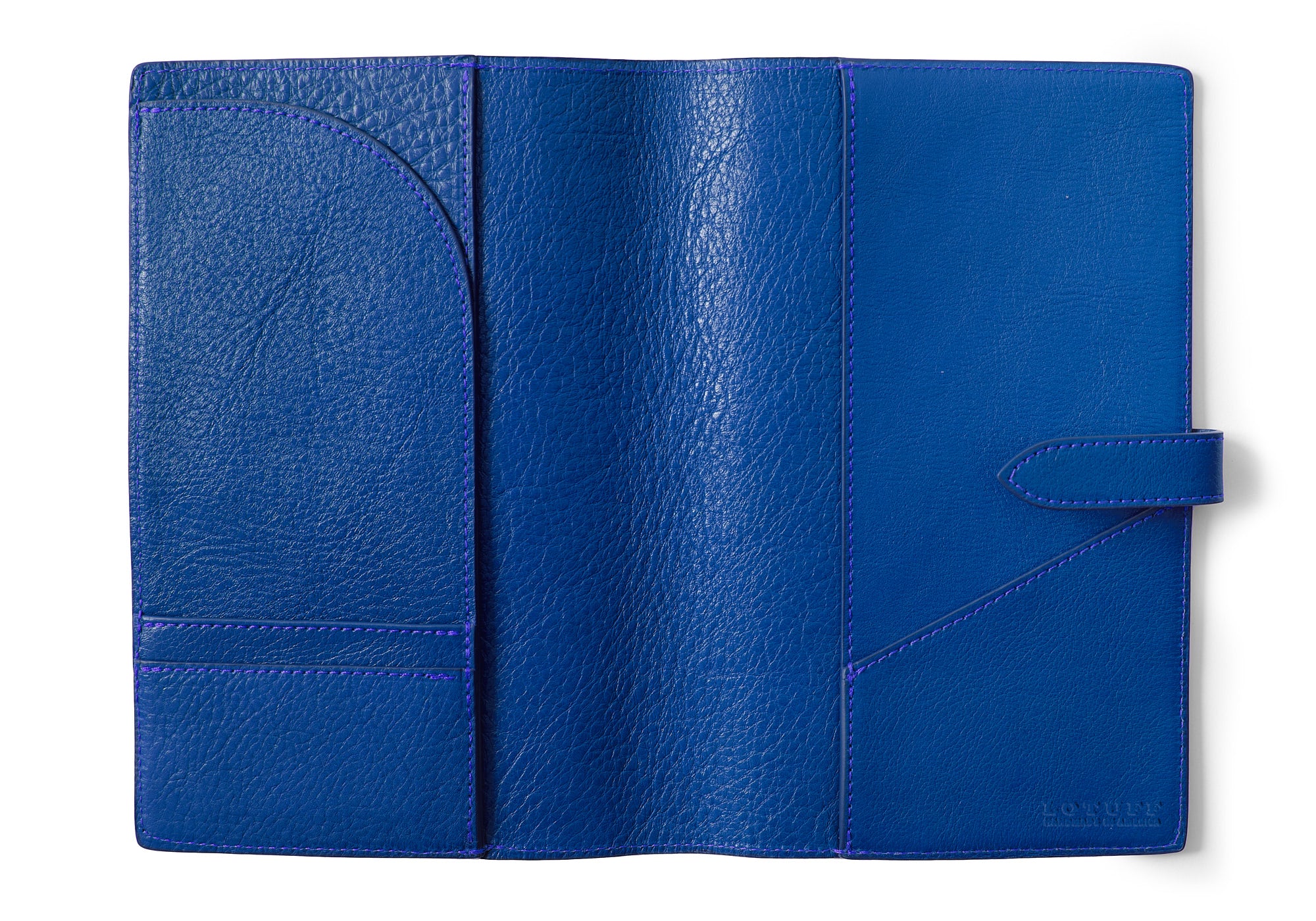 Top of Leather Travel Journal Electric Blue